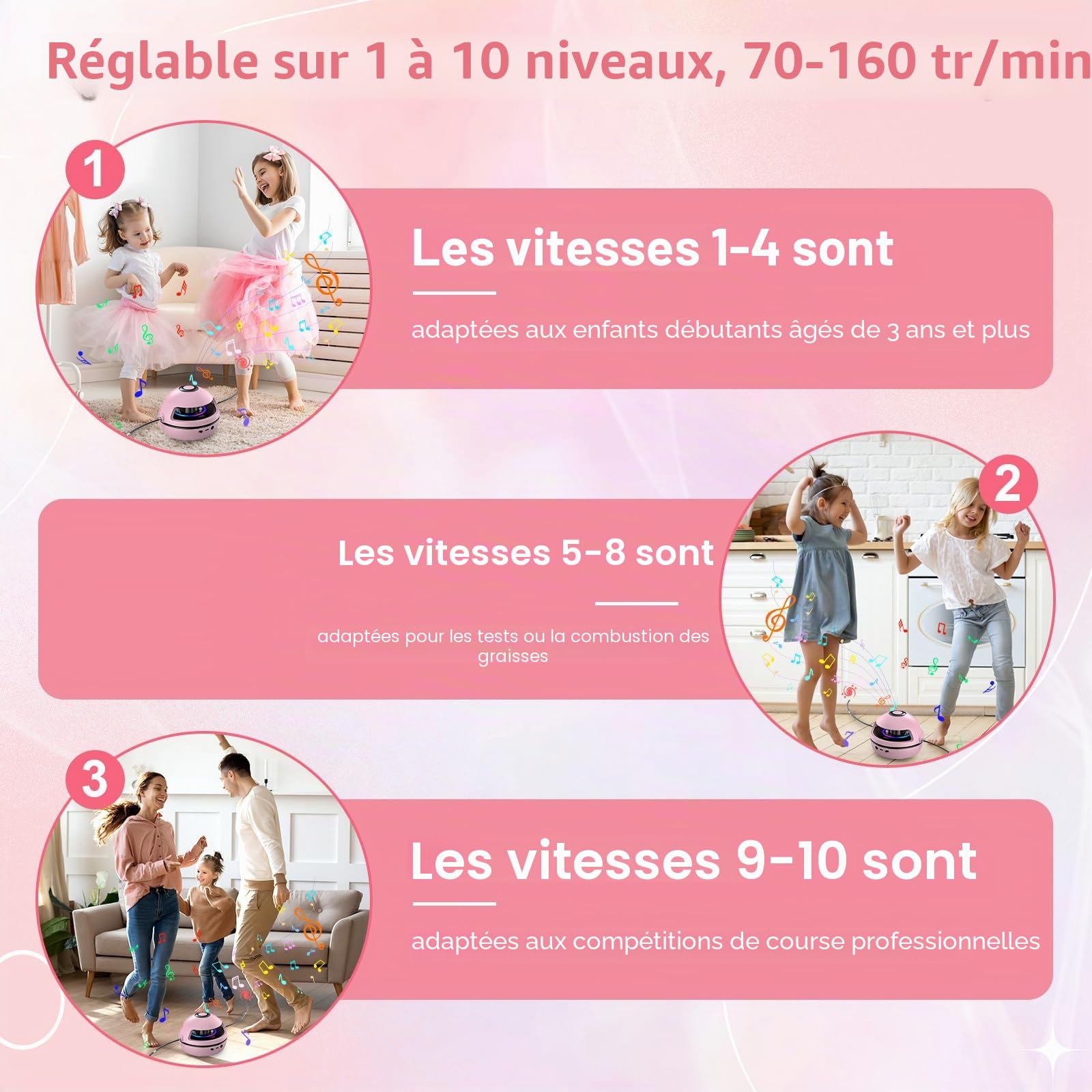 Corde à sauter électronique électrique machine, corde à sauter pour enfants compteur, corde à sauter télécommande, machine de saut à la corde 1–10 niveaux de vitesse