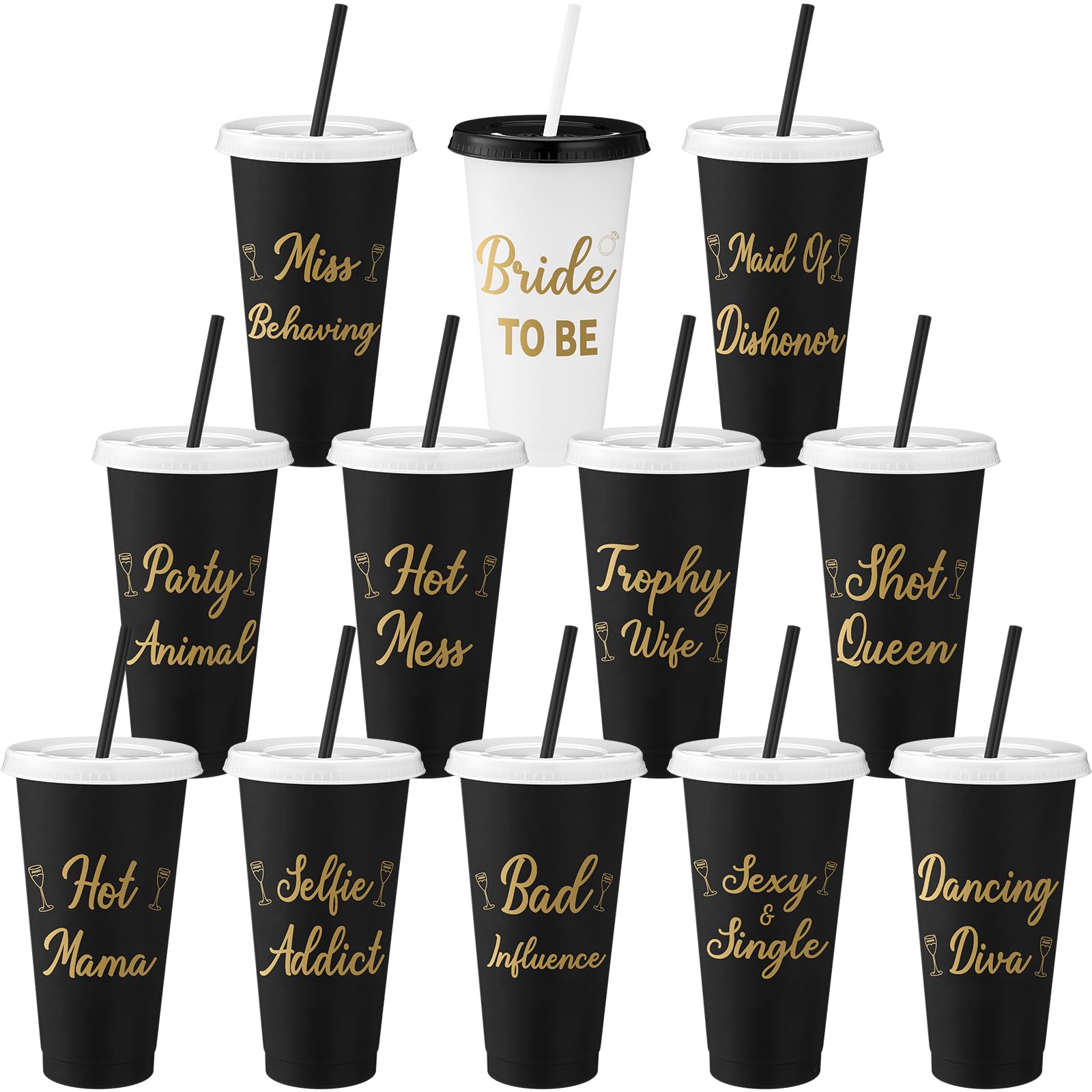 Photo 1 of Yungyan Bachelorette Party Cups with Lids and Straws