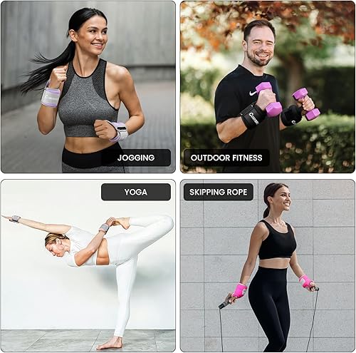 Miniatura 6 de Pesas de muñeca con trabillas para el pulgar para mujeres, hombres, niños de 2, 3, 4, 5, 6 libras, juego de pesas de mano, pesas de tobillo, guantes