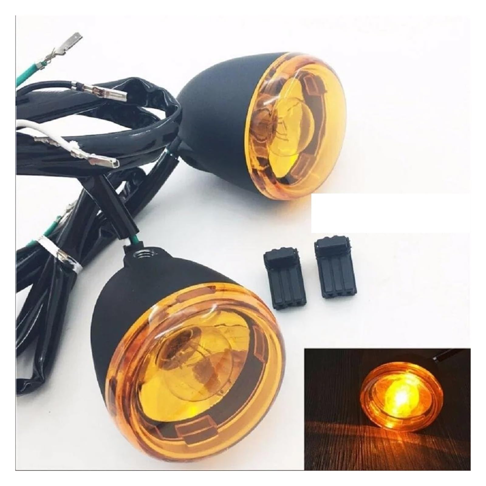 Motocicletta Direzione Lampada per Harley per Sportster XL 883 1200 1992-2016 Ricambi per Moto Indicatore di Direzione Anteriore Funzionamento(Yellow)