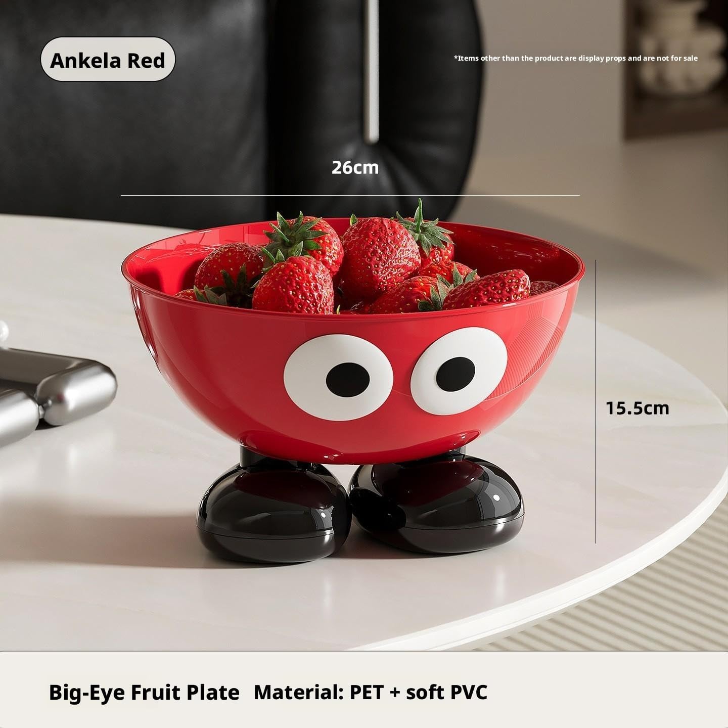 Fruit Plate with Detachable Design, Light Luxury Candy Box for Living Room Coffee Table, Food-Grade Plastic Snack Container for Nuts Dried Fruits, 3 Colors, Easy Clean (Red)