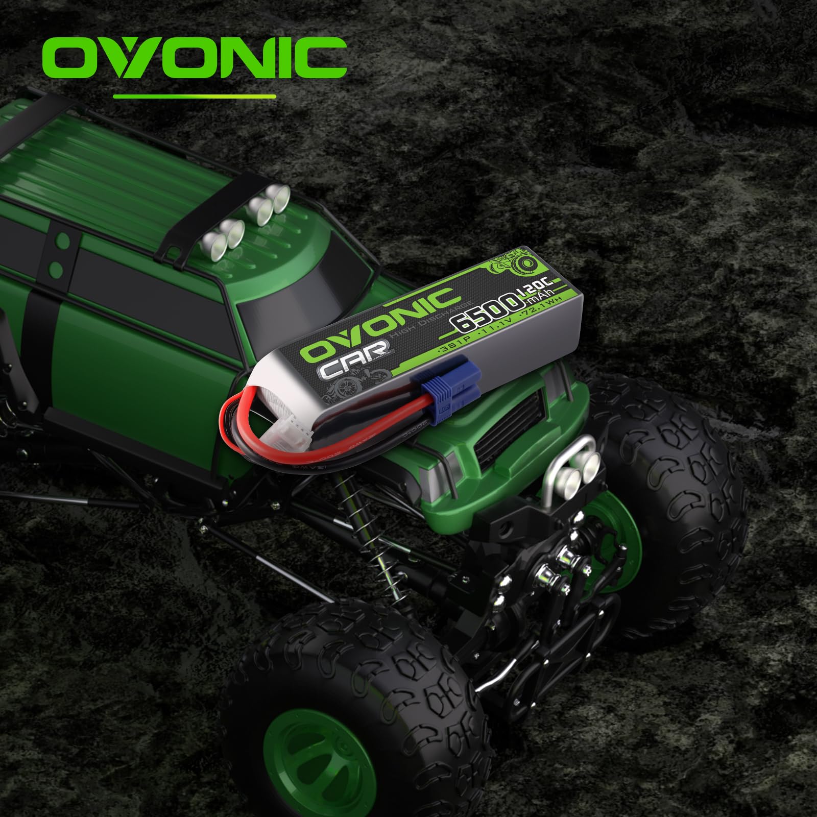 OVONIC 3s Lipo Batería 11.1V 6500mAh 120C con Conector EC5 Batería Lipo para RC Coche Truck Truggy Quadcopter Helicóptero Camión Barco Avión (2PCS)