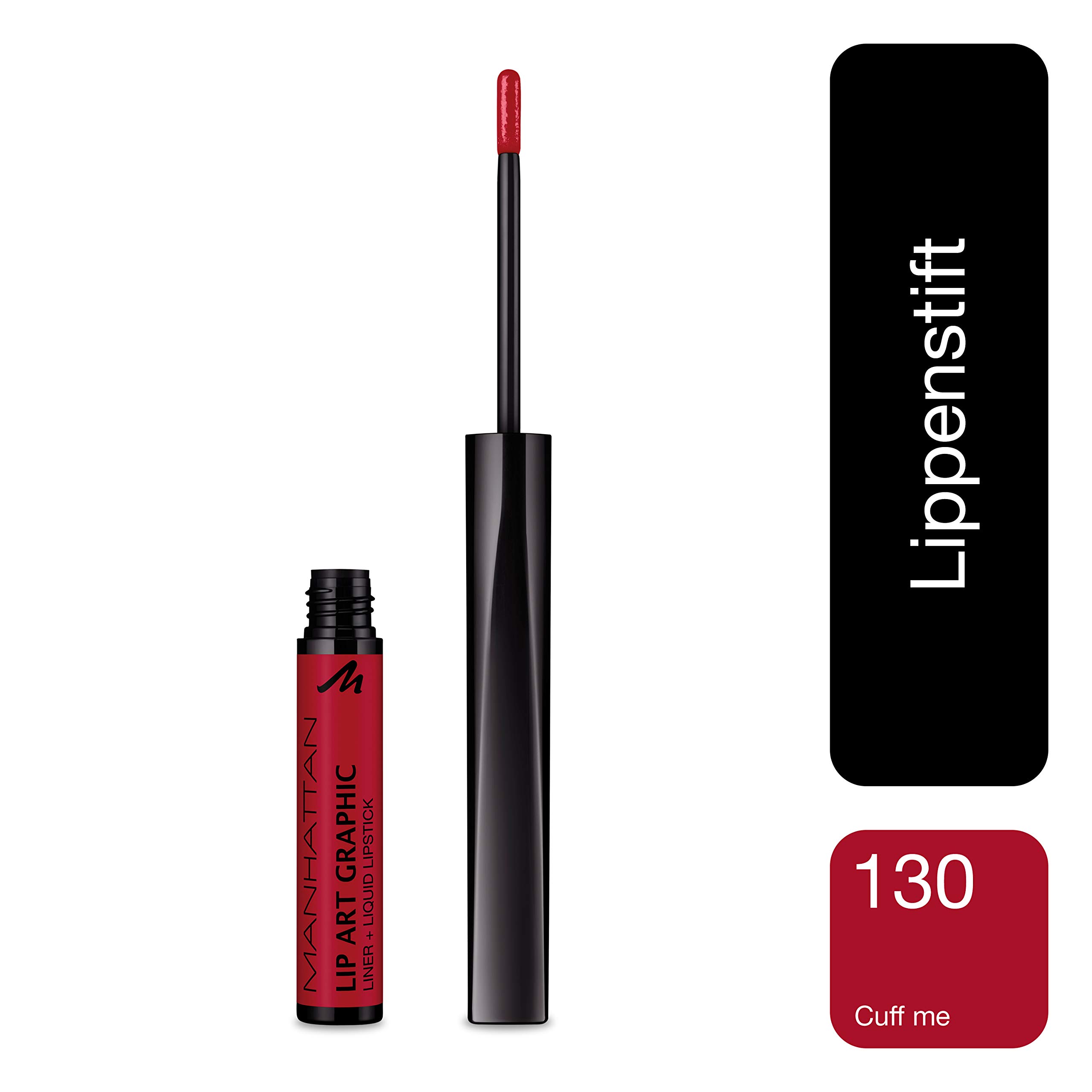 Manhattan Lip Art Graphic 130 Cuff Me in Red Nourishing Lipstick for a Feminine Look Maximum Colour Intensity and Long Lasting - Image 2