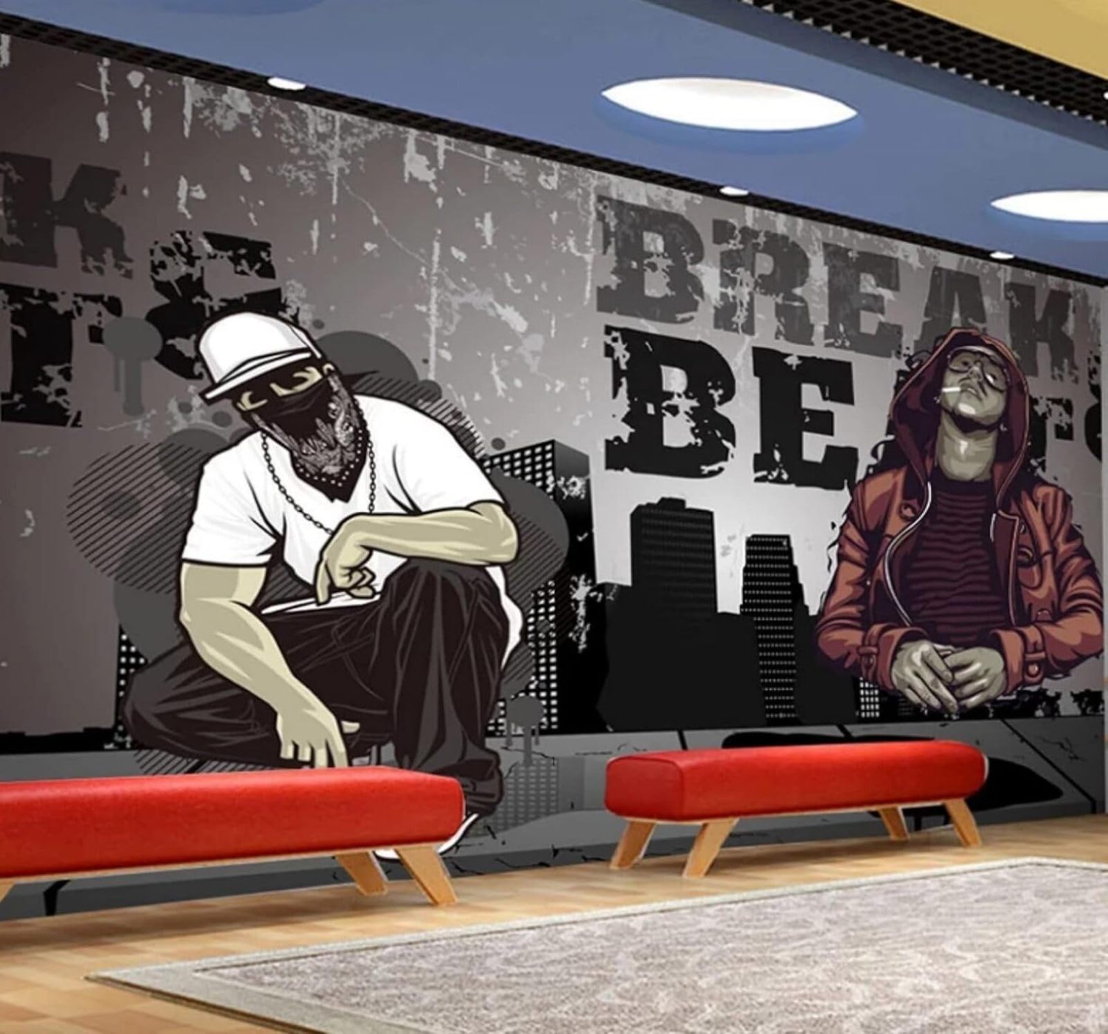 XLMING Retro Street Dance Graffiti People Personality 3D Wallpaper Luxury Home Dining Decor Paste Sofa Living Room The Wall for Bedroom Mural-400cm×280cm