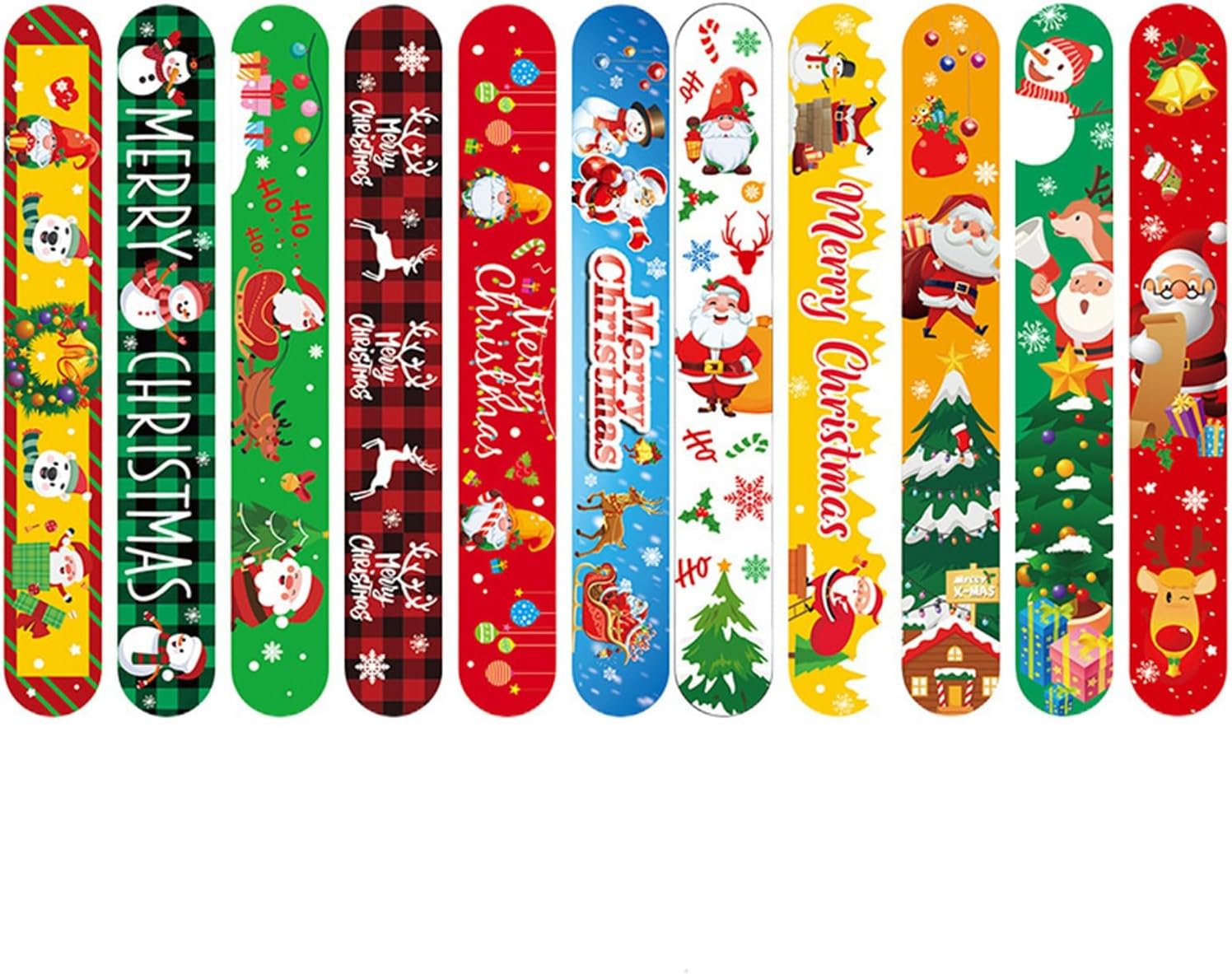 Christmas Slap Bracelets,Xmas Slap Wristbands Snata Claus