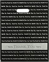 Vista 1 de 12x15 negro "Gracias" troquelado mango bolsas de plástico 50/cs