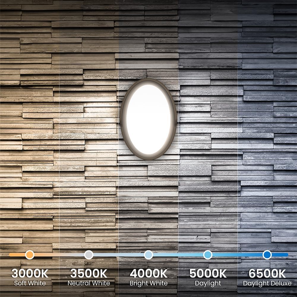 Feit Electric LED Outdoor Wall Light, 1200 Lumens Dusk-to-Dawn Porch Light with 5CCT Selectable Color (3000K–6500K), Bronze Exterior Wall Mount Fixture, Wet Rated LED Sconce S10OWM/5CCT/DD/BZ