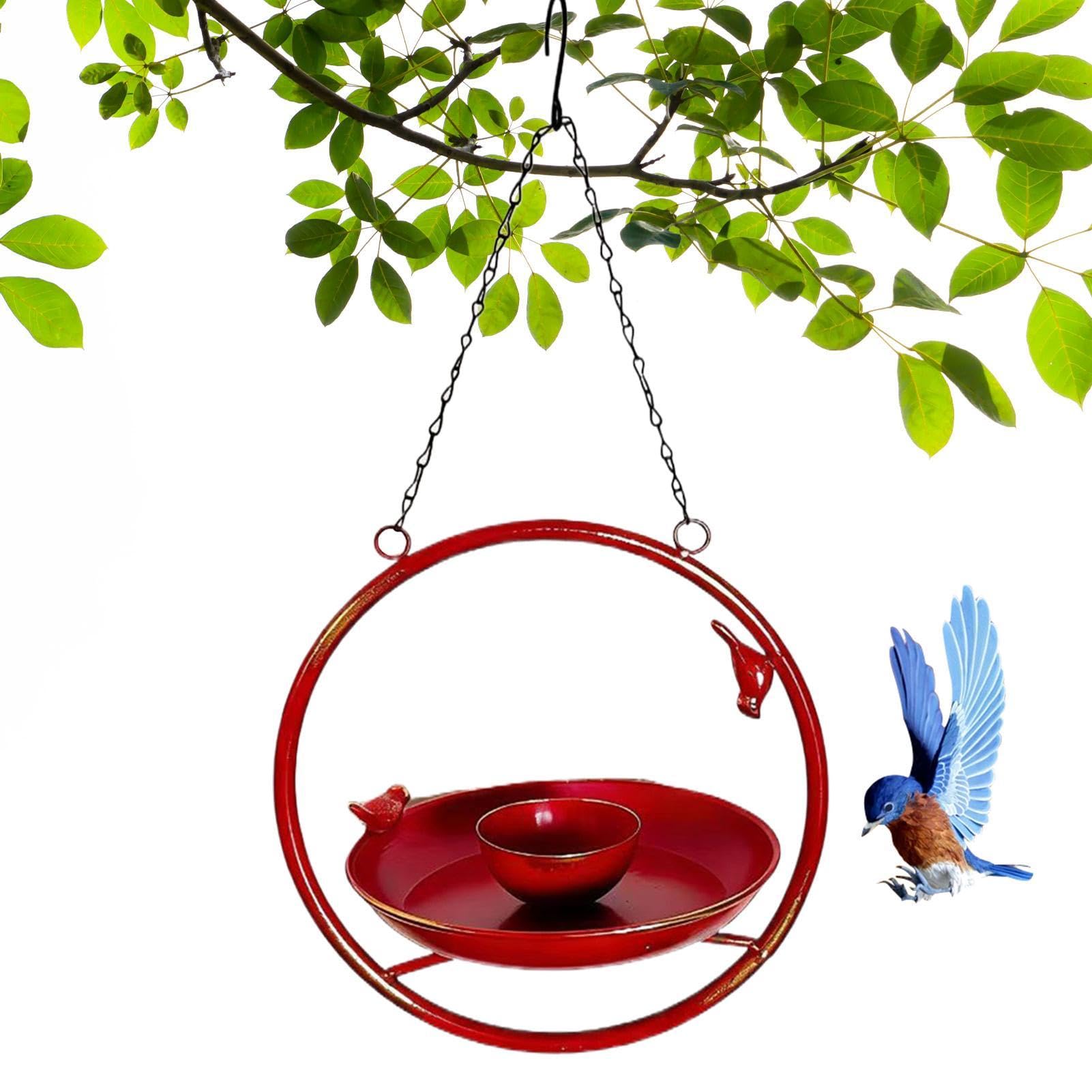 Bain d'oiseaux suspendu grand abreuvoir décoratif pour jardin et balcon