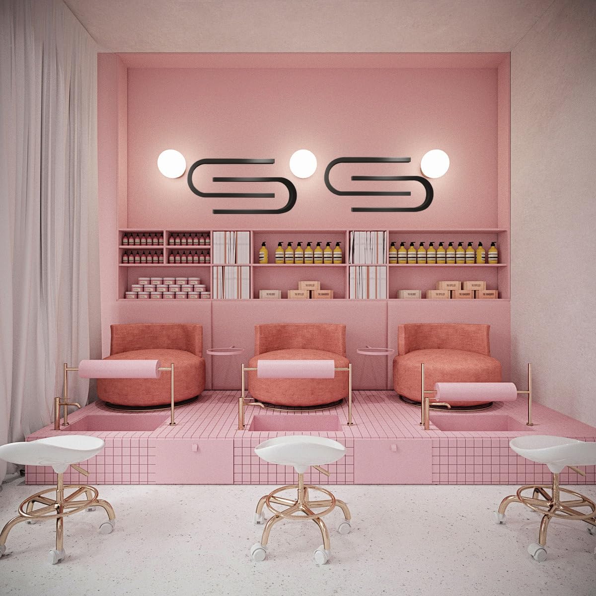 2 Pezzi A Forma di U da Parete per Smalti, Organizer Multifunzionale per Salone/Bellezza/Negozio di Unghie, Porta Profumo,Bianca