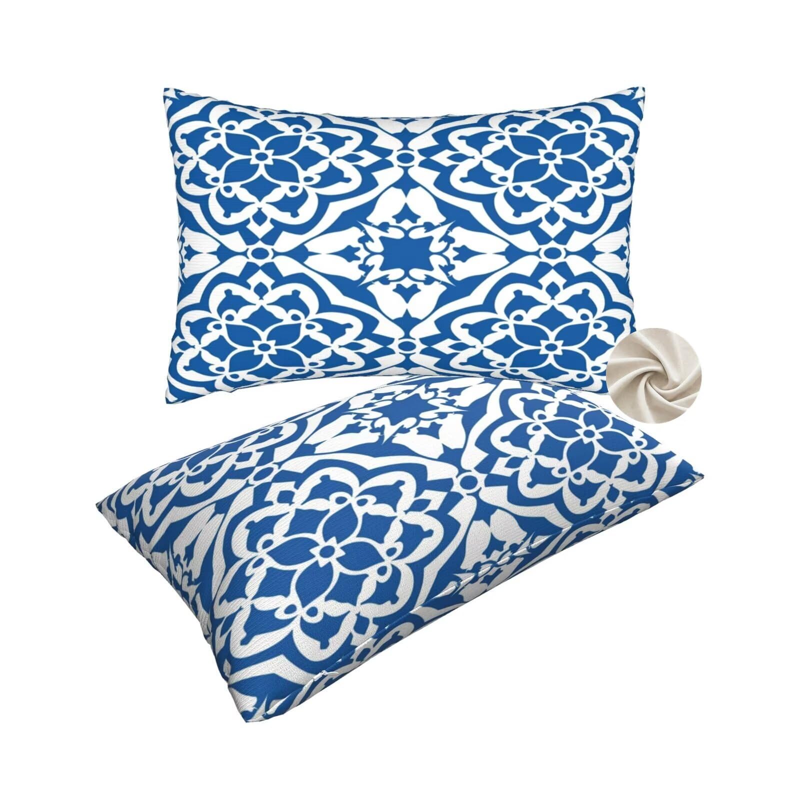 Coussin canapé bleu marine 50x80 : sublimez votre salon avec le motif mandala