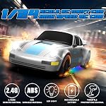 RC Drift Car Remote Control Car 2.4GHz 1/24 4WD 15KM/H High Speed Racing Sport with LED Lights Drifting Tire Racing Sport Toy for Adults Boys Girls Kids Gift 2Pcs Rechargeable Batteries