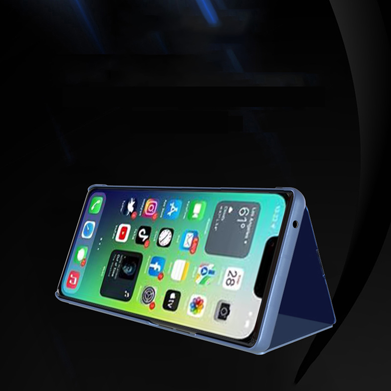 COTDINFORCA Mirror Case for Oppo A52 Custodia,Oppo A72 Cases Trucco Specchio Sottile Clear View Flip Cavalletto Pieghevole Custodia Paraurti Bumper Cover per Oppo A92 / A72 / A52 Mirror Silver MX