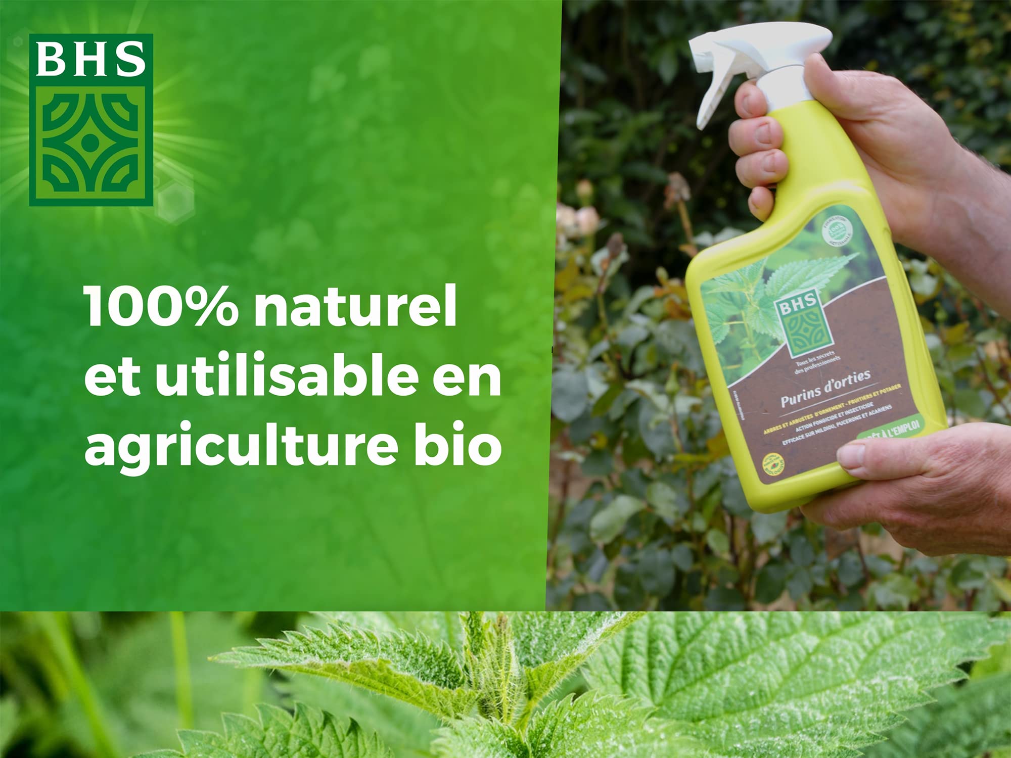 BHS PORP750 Purin Orties | 750 ML | Idéal sur Toutes Les Plantes du Jardin | Prêt-à-l'emploi | Préparation Naturelle Traditionnelle Issue De La Macération, Fabriqué en France