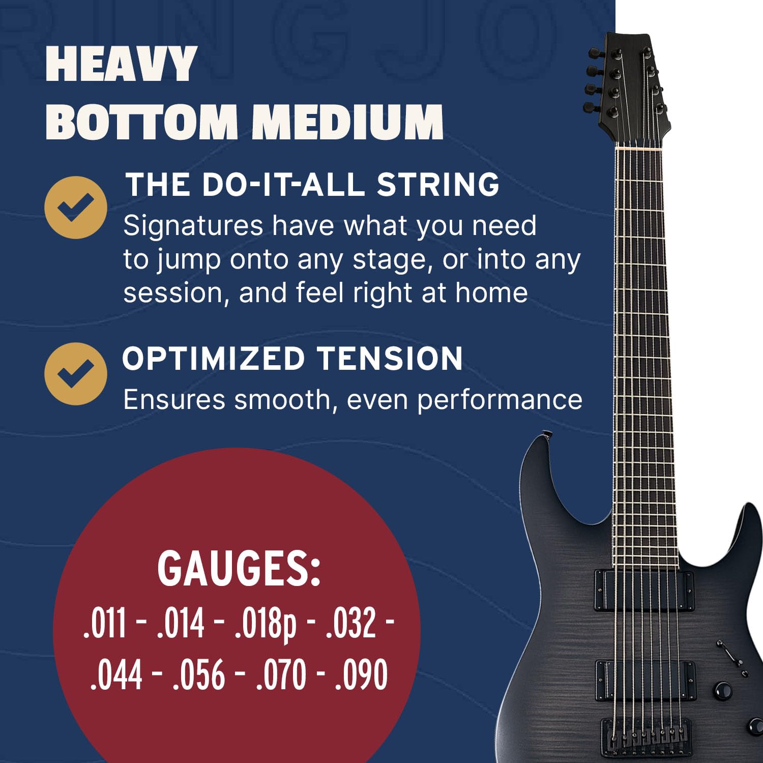 Amazon.com: Stringjoy HVY118 8 String Signatures Nickel Electric