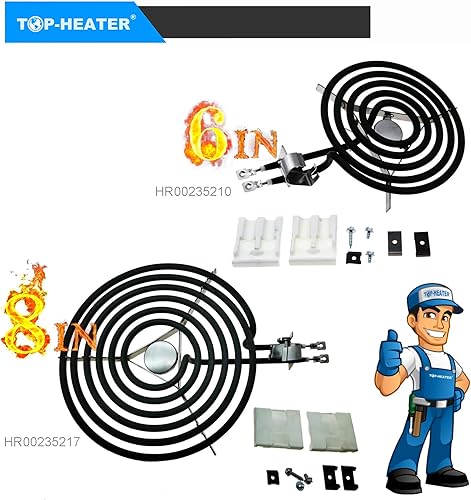 Miniatura 4 de TOP-HEATER Match B30X359 & WB30X348 Elemento de superficie para estufa GE Hotpoint RCA, paquete de 4 unidades