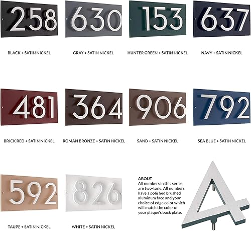 Miniatura 5 de Placa de dirección horizontal de 6 pulgadas flotante con números de casa, aluminio, fácil de instalar, horizontal, 3 dígitos