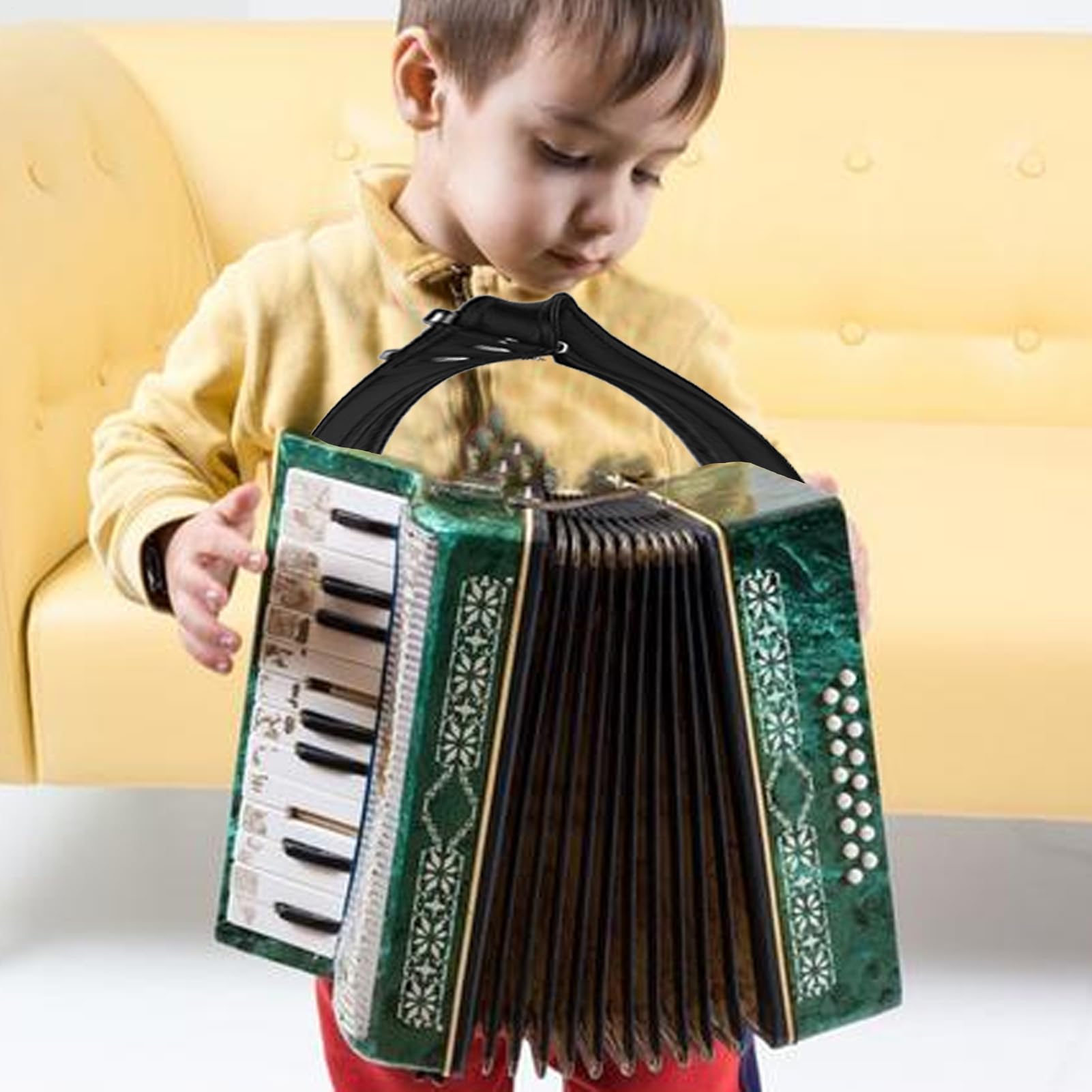 Bretelles d'accordéon - Ceinture d'épaule d'accordéon basse en similicuir, sangle d'accordéon rembourrée | Ceinture d'instrument de musique en cuir synthétique imperméable pour basses de 16 à 120 pouc