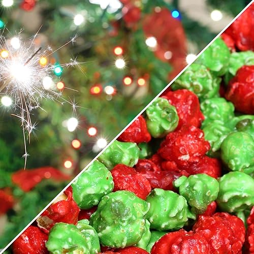 Miniatura 5 de Holiday Red & Green Popcorn by It's Delish, bolsa a granel de 5 libras  Snack gourmet a granel de maíz pop  Confeti de caramelo con temática