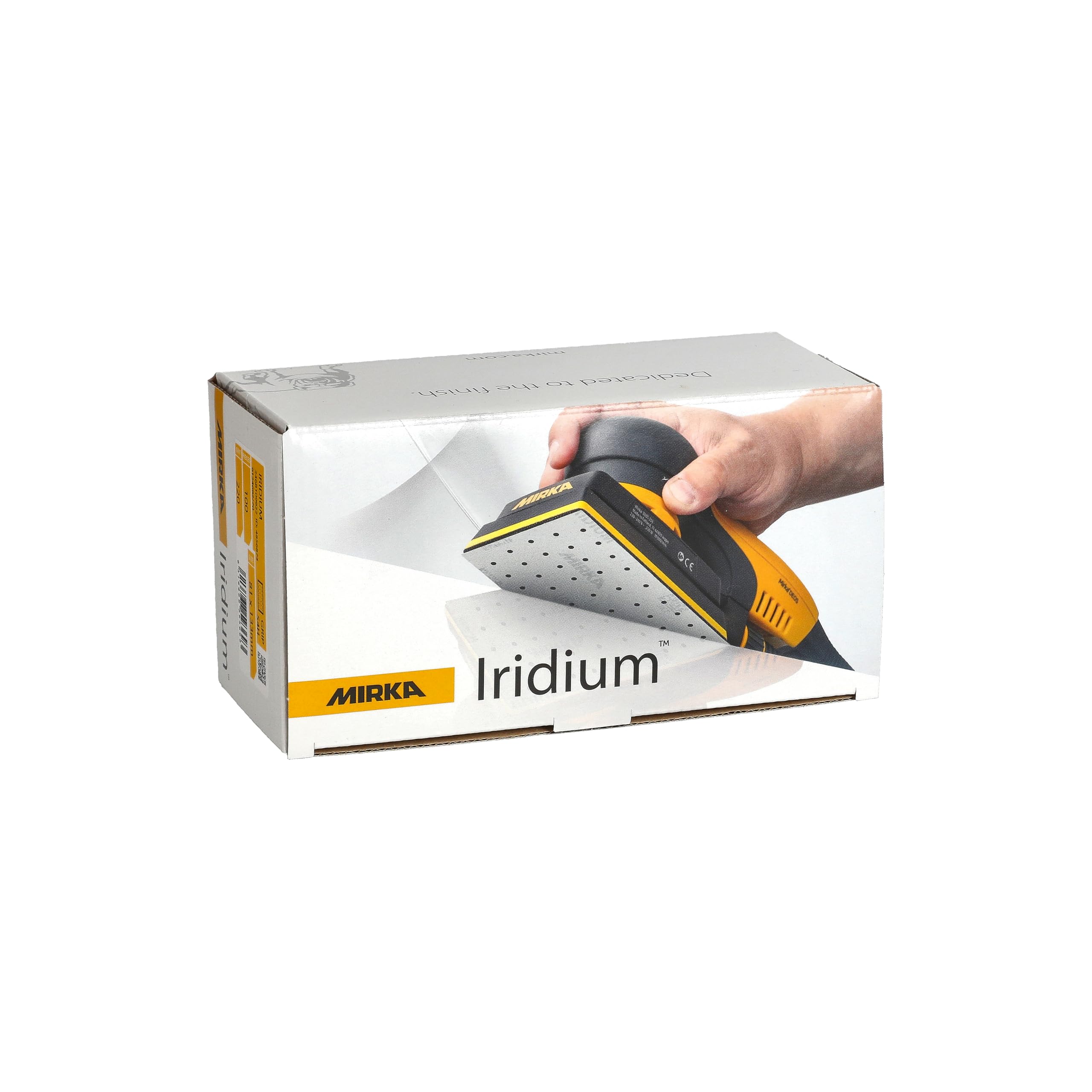 Mirka papel de lija Iridium 81x133mm cierre adhesivo 54 agujeros | Papel de lija premium grano 320 para lacas masillas imprimación madera acero plásticos 100 piezas cierre adhesivo