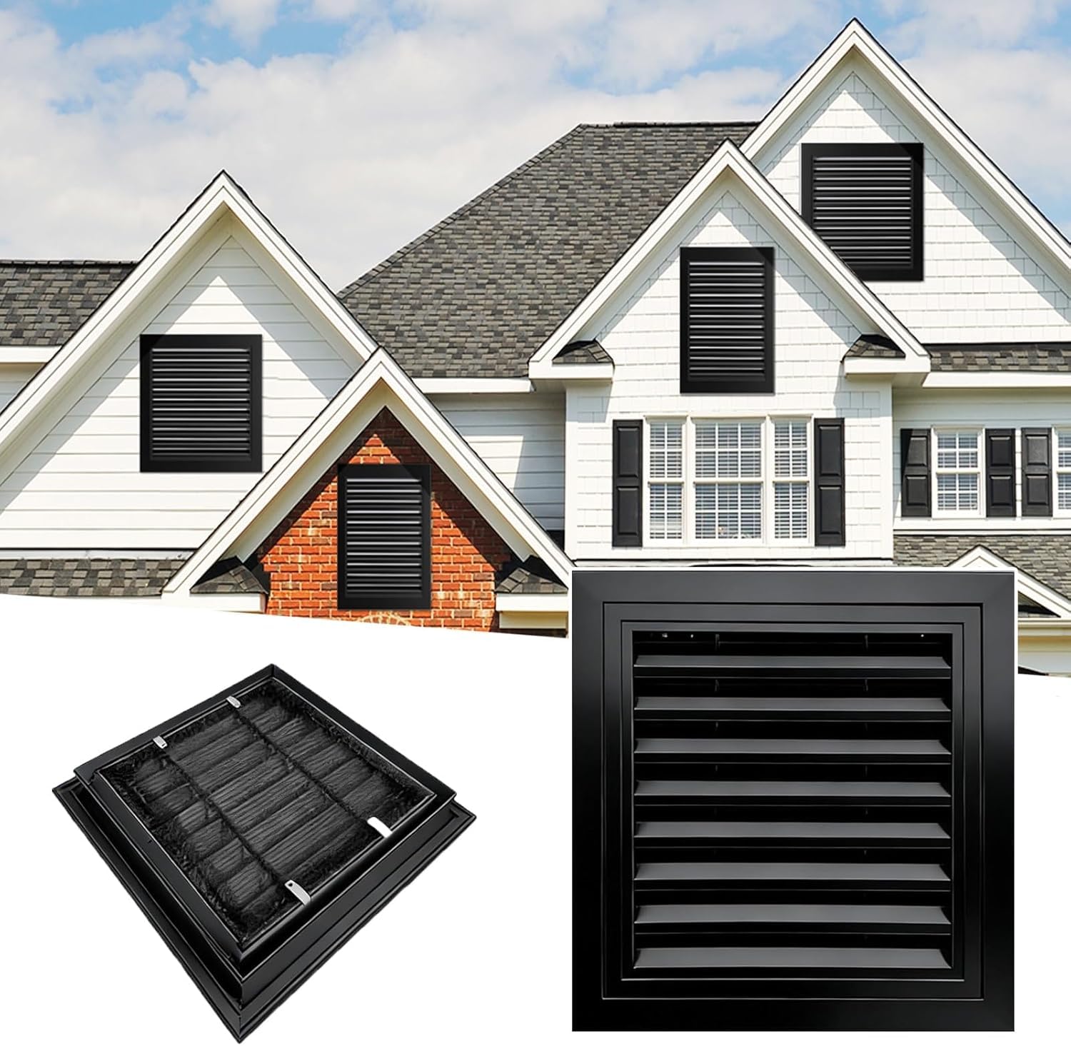 Grille De Ventilation en Aluminium pour Mur Et Plafond, Cache-Conduite Décoratif avec Grille De Filtration, Idéal pour La Maison, Le Bureau, Lhôtel Et La Chambre. Black 14x24in