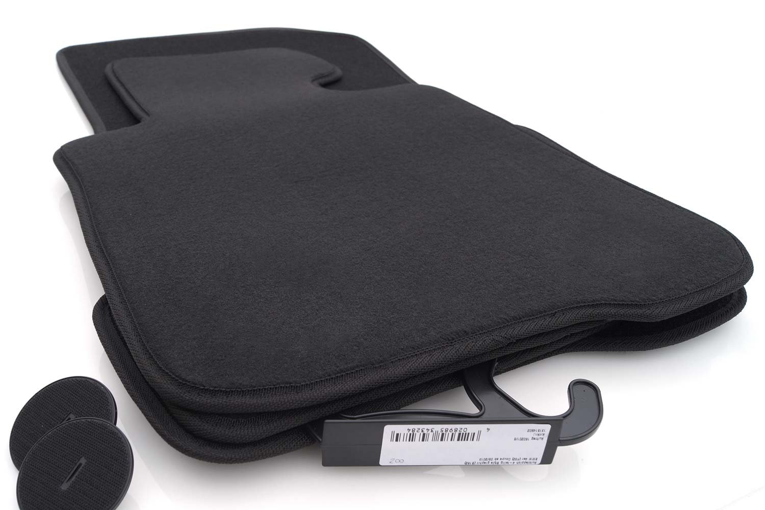 KH piezas felpudos/Velours Alfombrillas de coche original Calidad Plástico Alfombras 4 Piezas) Negro