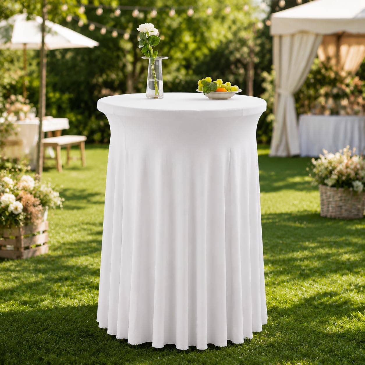 FAVE - Juego de 6 fundas de mesa de cóctel con falda de 80 x 110 cm (juego de 6)