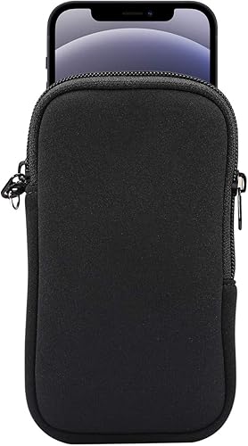 Funda de neopreno para teléfono celular, con cremallera y correa para el cuello para iPhone 13 Mini 13 Pro, iPhone 1212 Pro 11 Pro 12 Mini iPhone SE