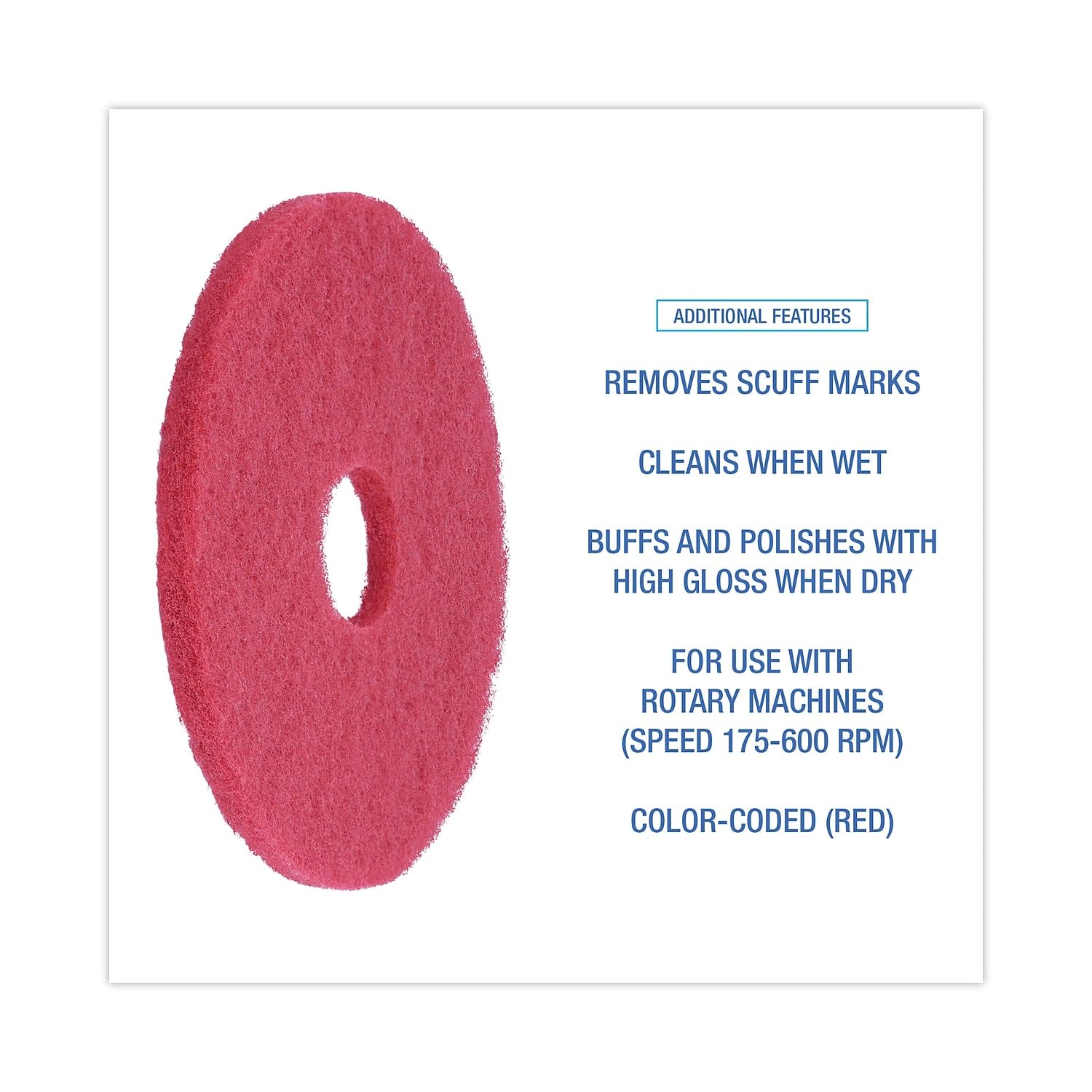 Boardwalk 4016Red Standard 40,6 cm Durchmesser Polierpads Rot
