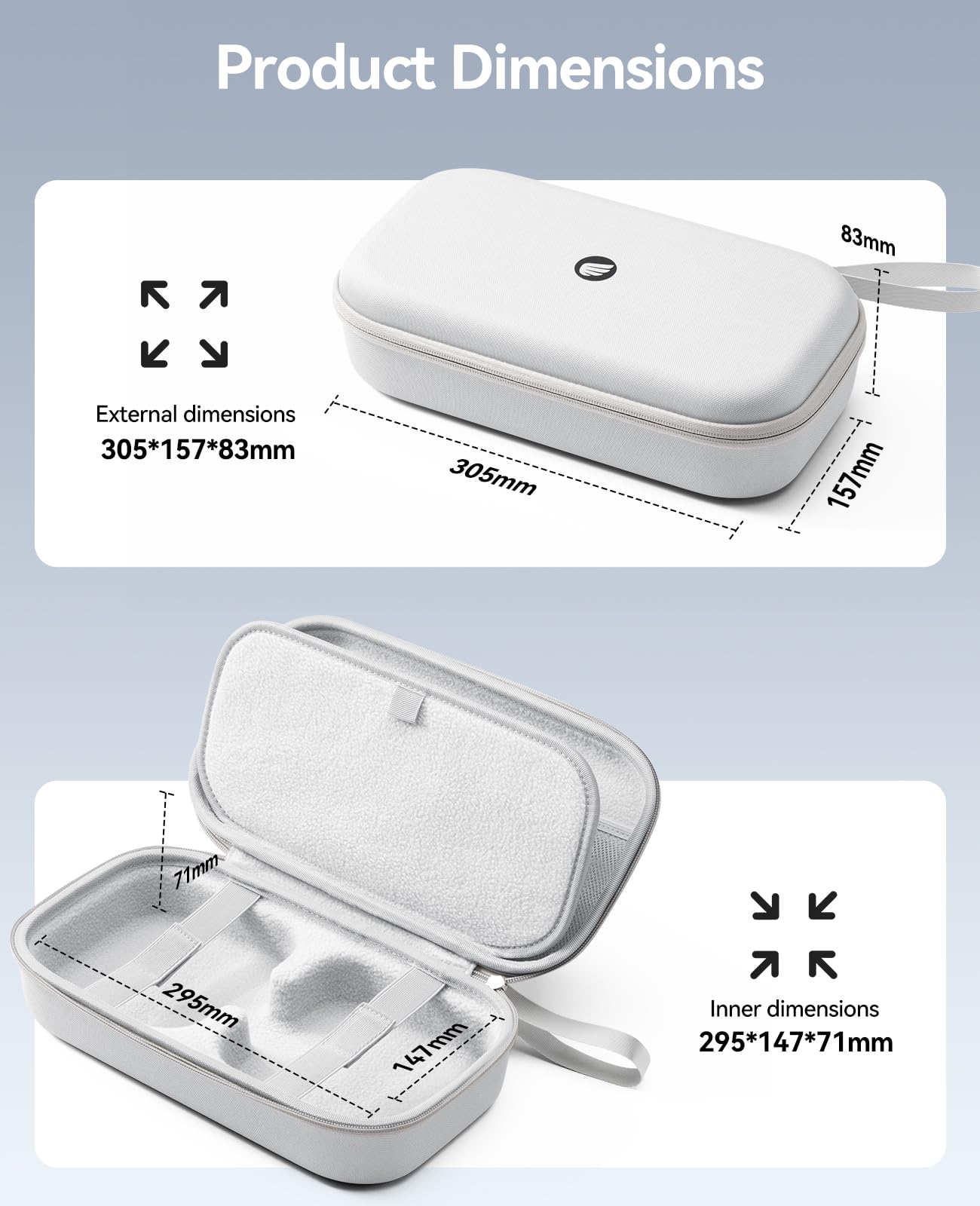 ORICO Funda de Transporte Mac Mini M4: Carcasa rígida de Tela Oxford 900D, antiimpactos/antiestática/Impermeable. Compatible con Mac Mini M4 (2024), Teclado y Cargador. (BAG02)