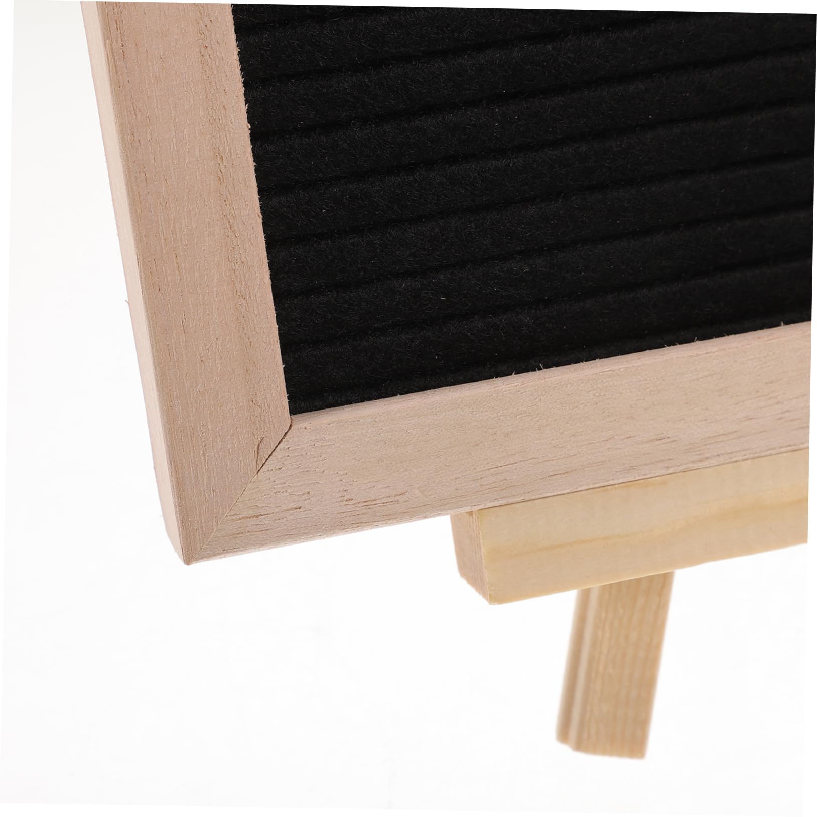 SEWACC 1 Set Black Felt Decorative Memo Board Wooden Letter Board for Home Stainless Steel DIY Board Household Message Board
