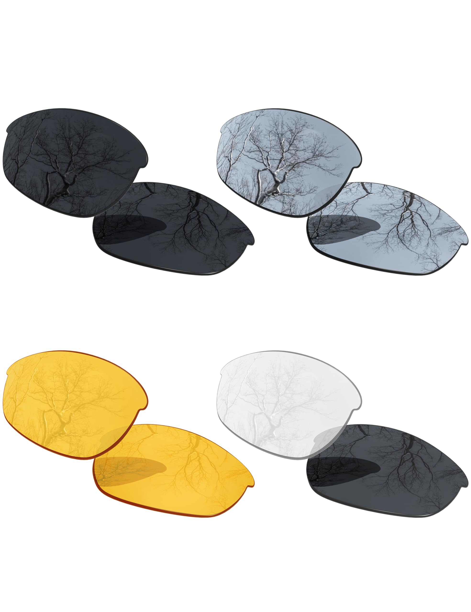 Set of 4 Polarized Replacement Lenses for Oakley OO9144 Half Jacket 2.0 Pack