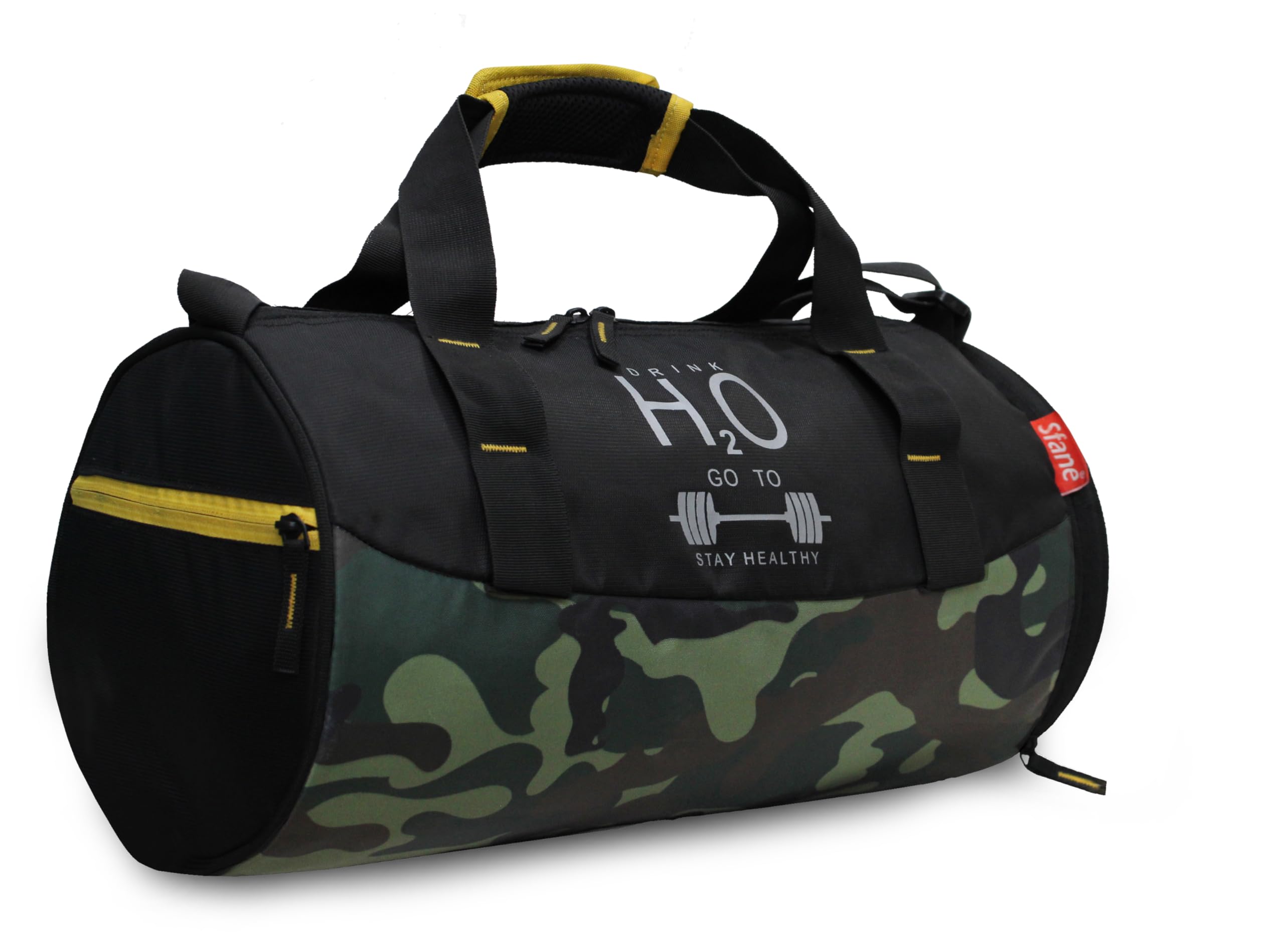 Camo Print Gym Bags for Men with Separate Shoe Compartment Sports Gym Bag for Women Duffle Bags for Gym, Duffel Bags Sports Bag - Camo Yellow