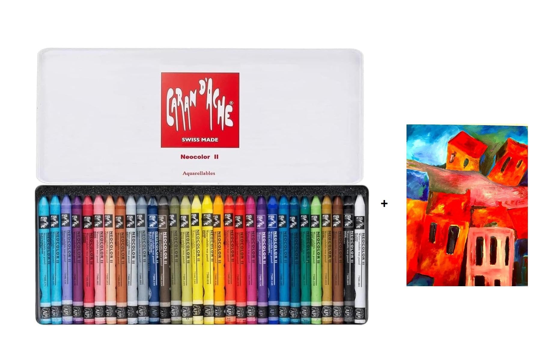 Caran d'Ache Neocolor II Wachspastellkreiden, Aquarellstifte, 30 Stück