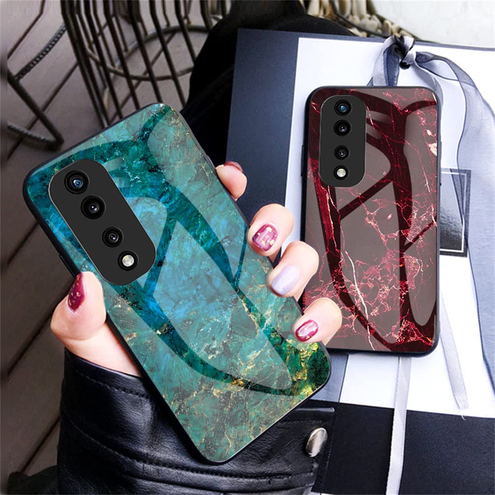 BRAND SET Cover per Honor 70 5G Custodia Morbida in Silicone con Rivestimento in Vetro Temperato Ultrasottile Case per Honor 70 5G (Blu