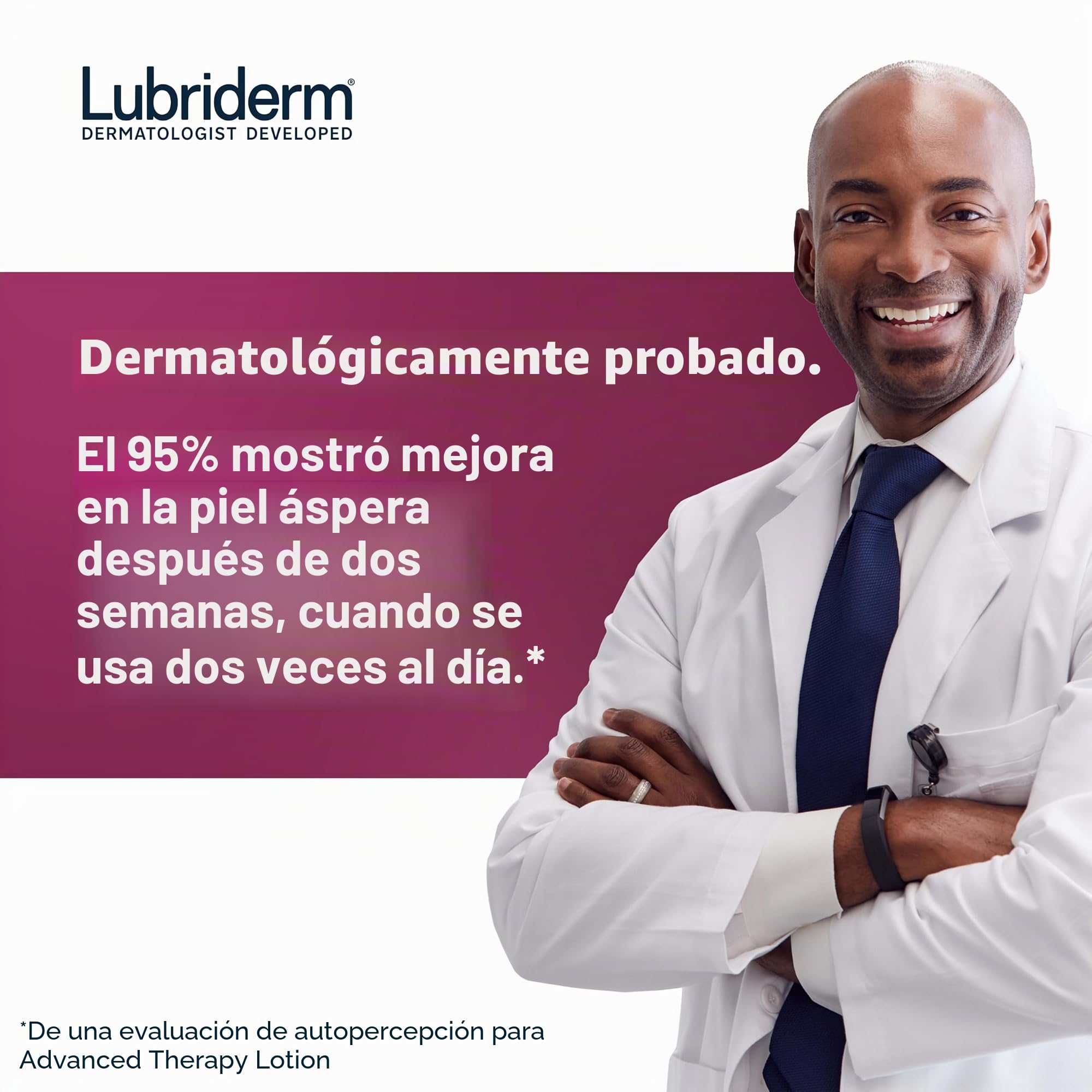 Lubriderm Advanced Therapy Loción corporal, loción sin fragancia para piel extremadamente seca, hidratación pro-ceramida para piel sensible, seca y sensible, loción para manos y cuerpo, no grasosa