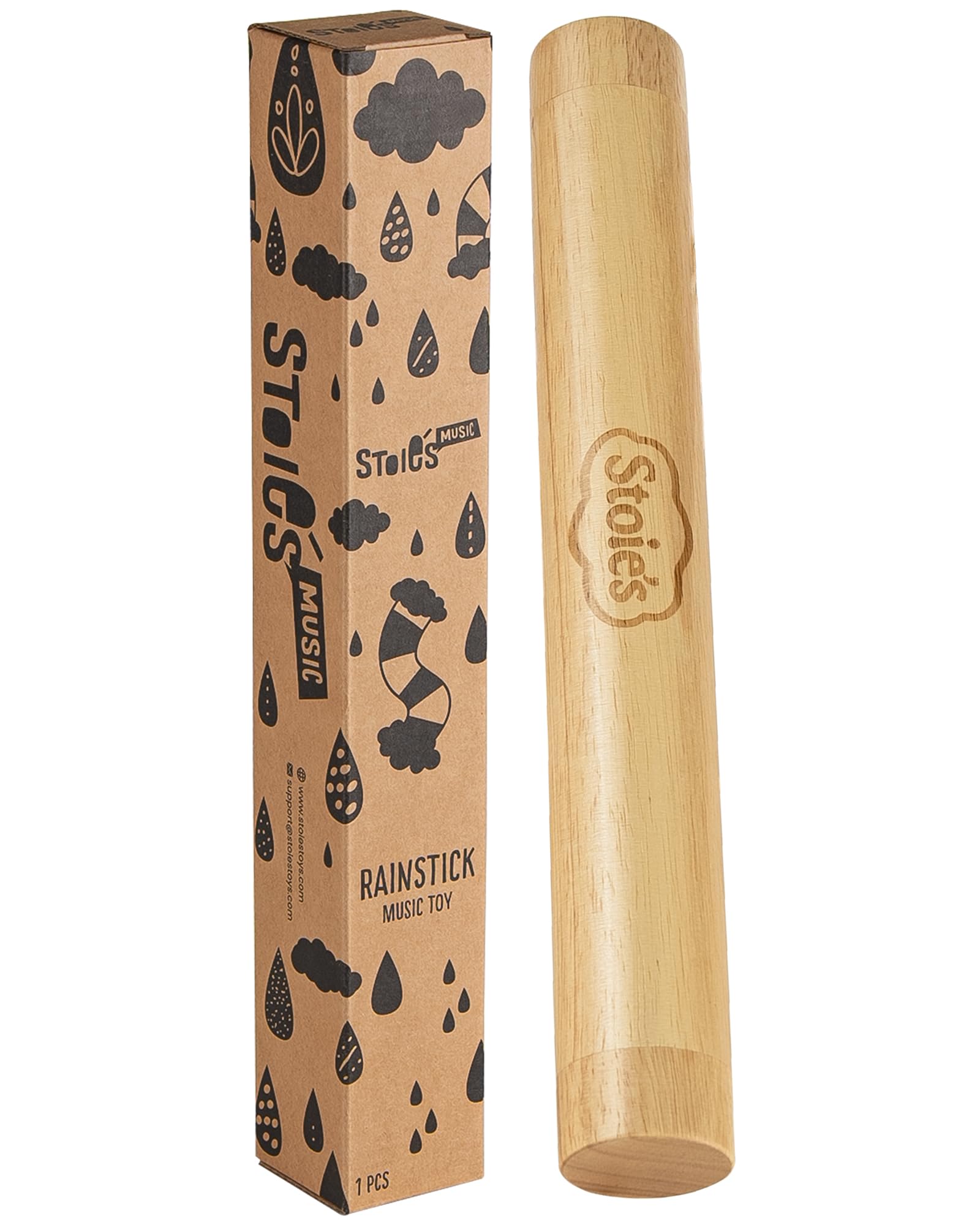 Stoie's 13.8" Wooden Rainstick, Support Auditory Memory, Coordination and Fine Motor Skills, Soft