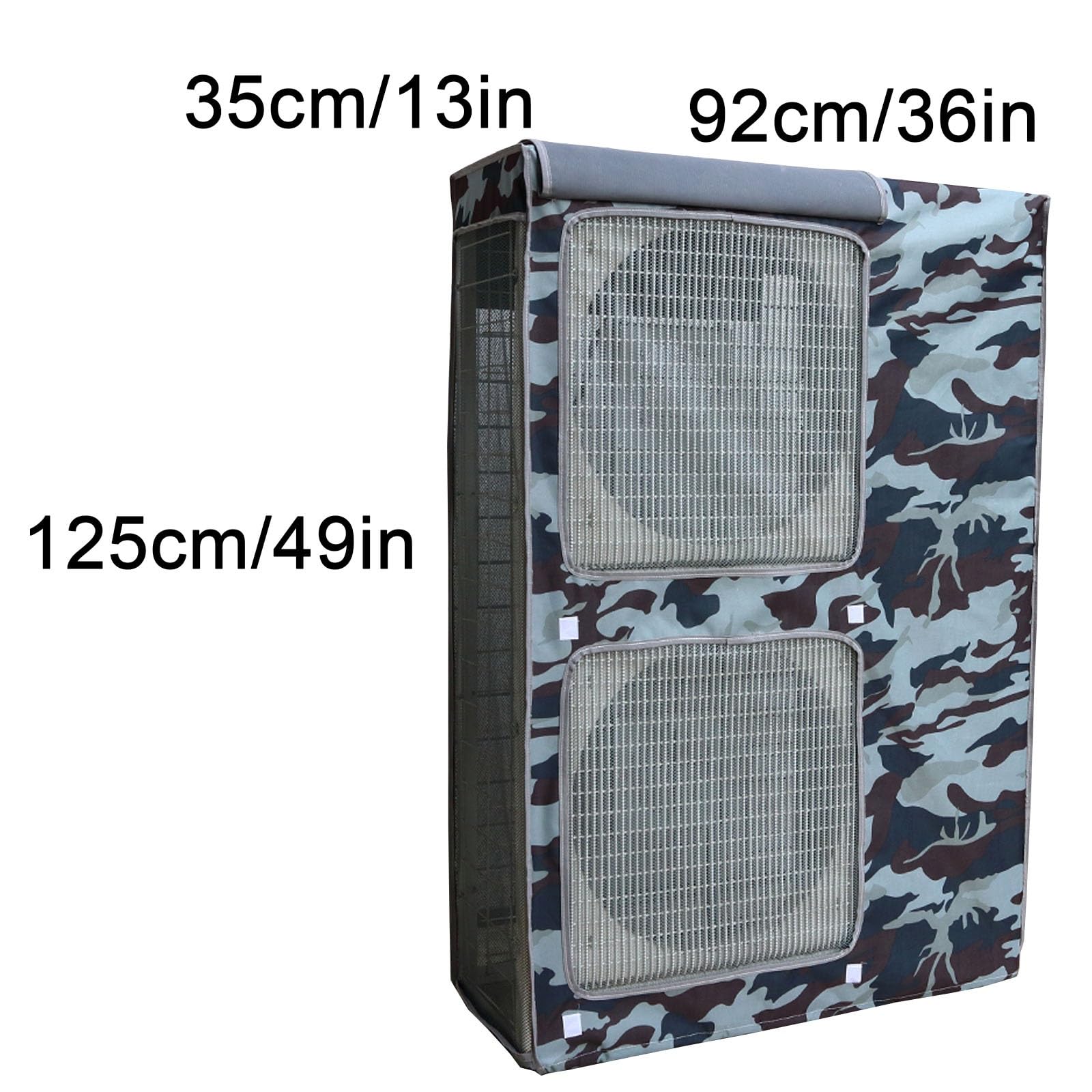 Protector Aire Acondicionado, Funda para Aire Acondicionado, Unidad Exterior Grande de Doble capa con dos Ventilaciones(Gray,92x125x35cm/36x49x13in)