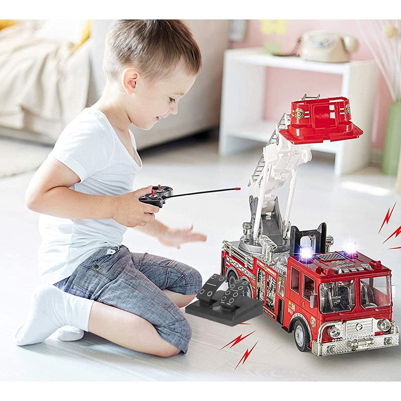 Amazon.com: Liberty Imports 13-Inch Big RC Rescue Fire Engine