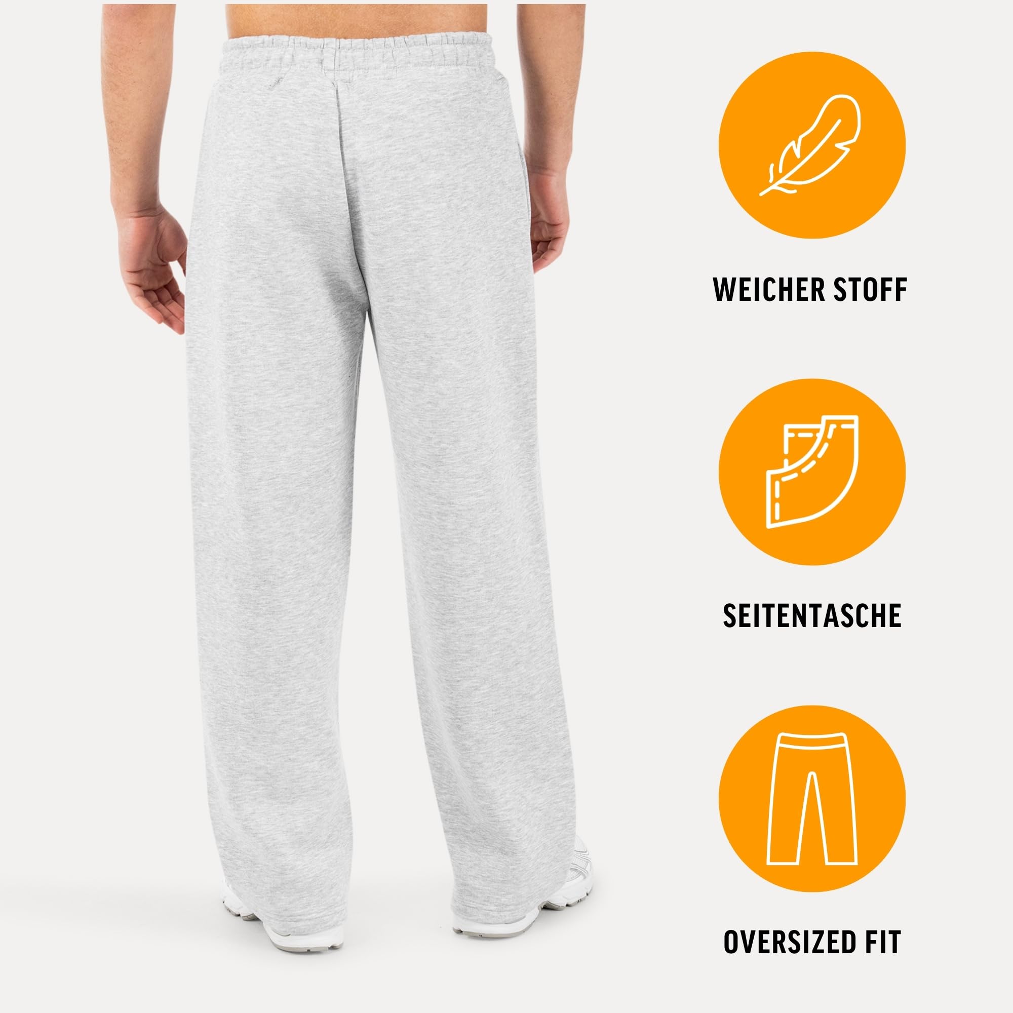SMILODOX Jogginghose Herren Oswin, Oversized Fit Trainingshose mit elastischem Bund & verstellbarem Kordelzug, Logo-Print, praktische Seitentaschen, Lange Sporthose für Freizeit und Sport