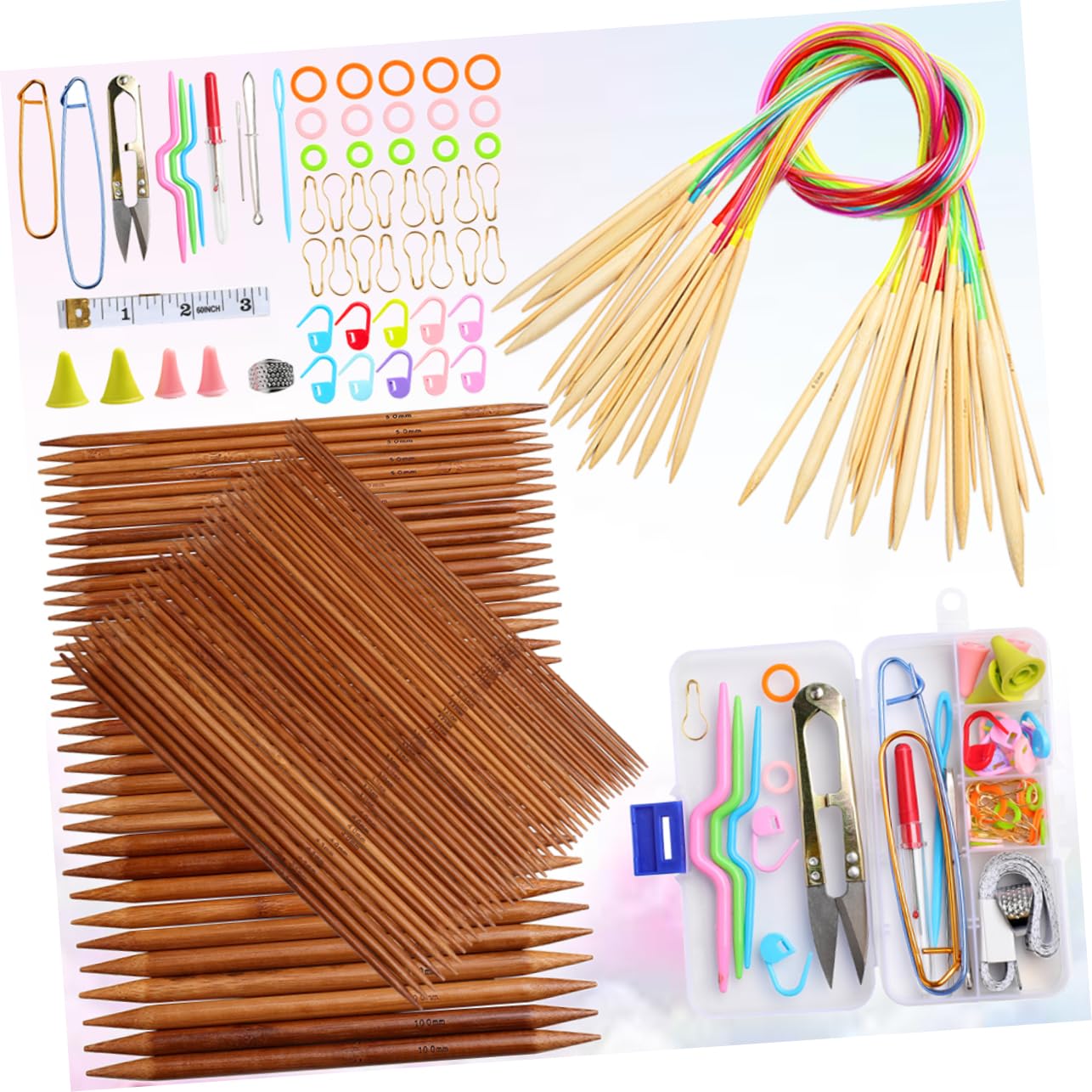 STOBOK Agujas Circulares De Bambú Agujas De Tejer Para Suéteres Accesorios De Tejer Para Manualidades Casa