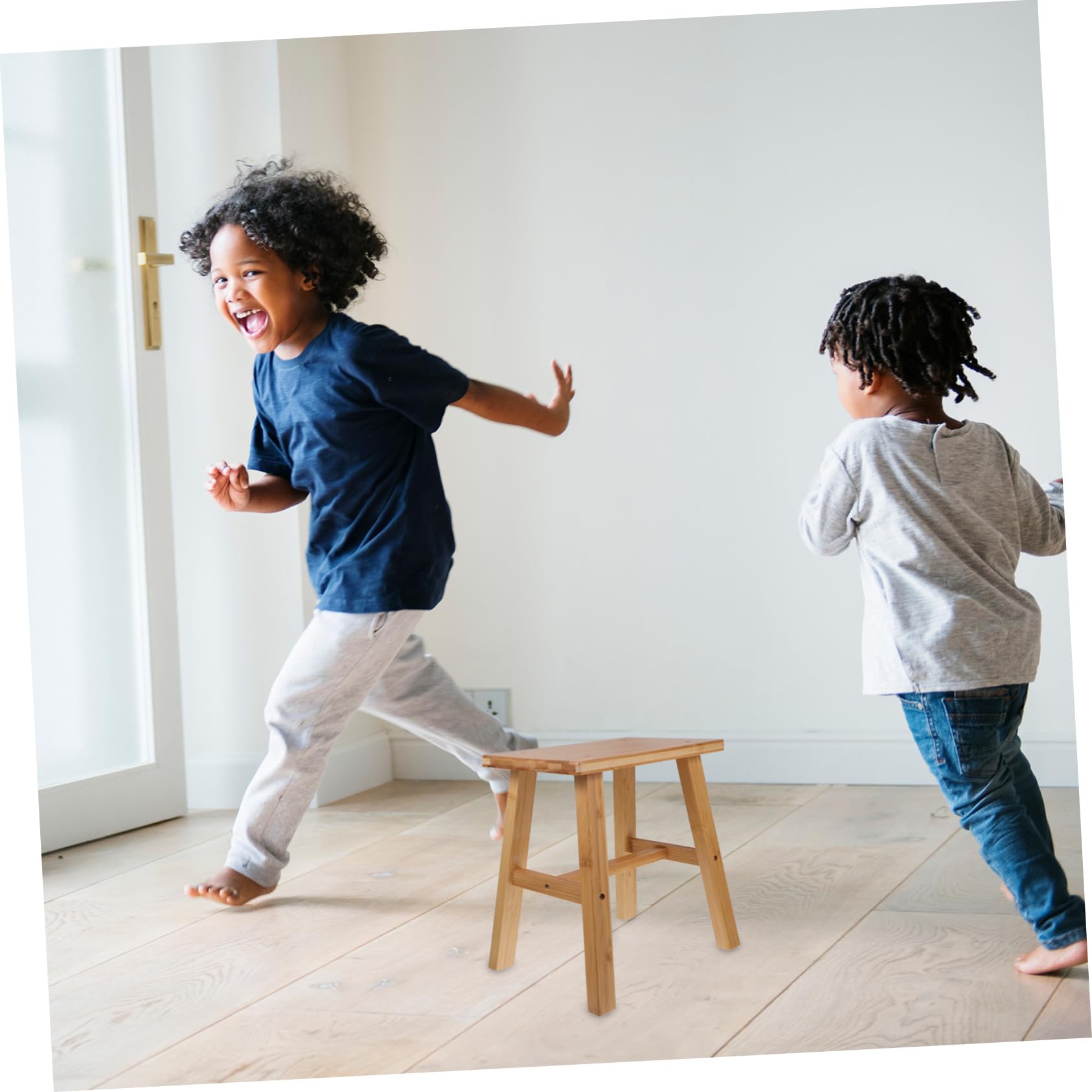 Yardenfun Taburete de Bambú Ligero y Multifuncional para Cambio de Zapatos, Banco de Madera para Niños y Adultos, Adecuado para Dormitorio y Baño