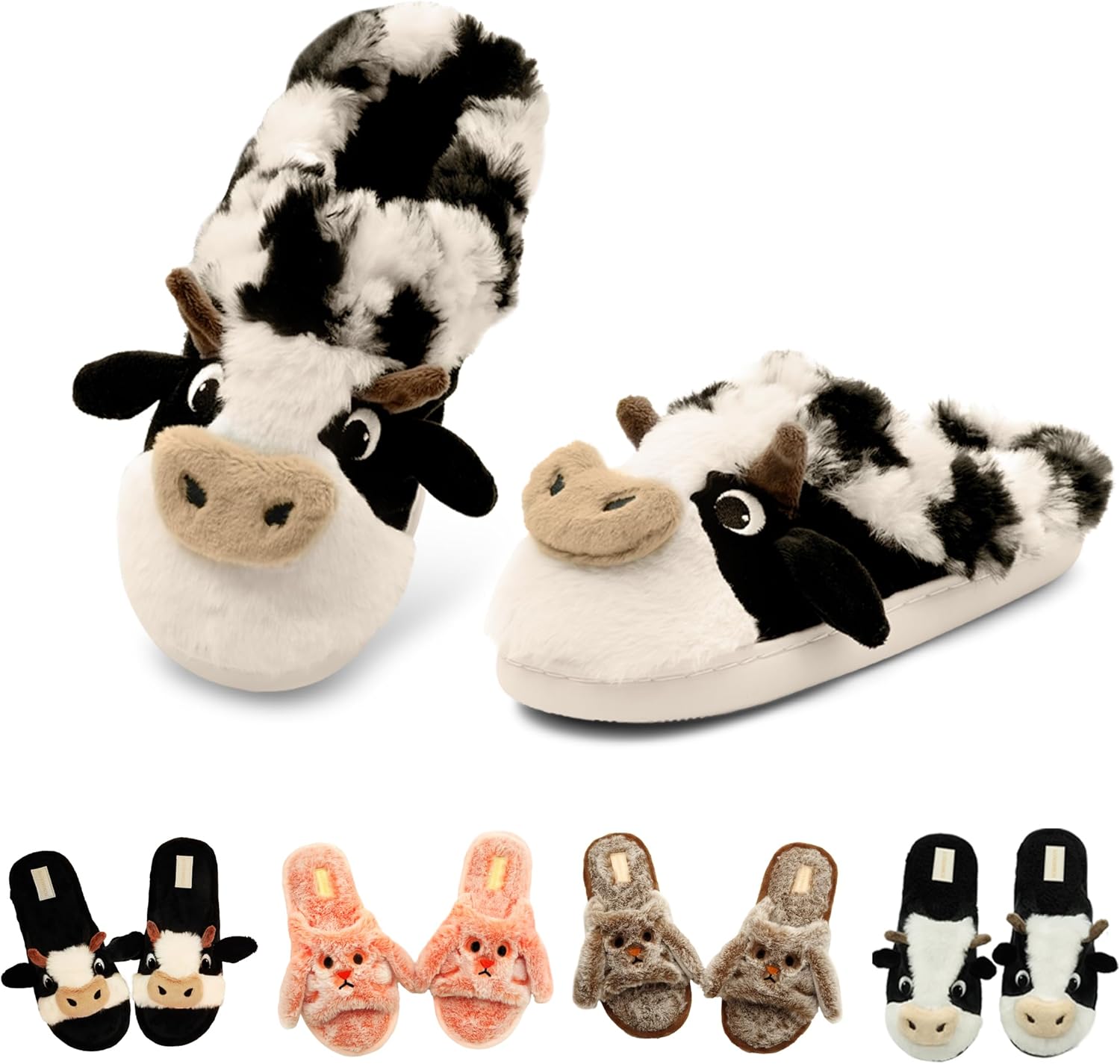 ILYMUS Slippers Fuzzy Slippers for Women Memory Foam Cute