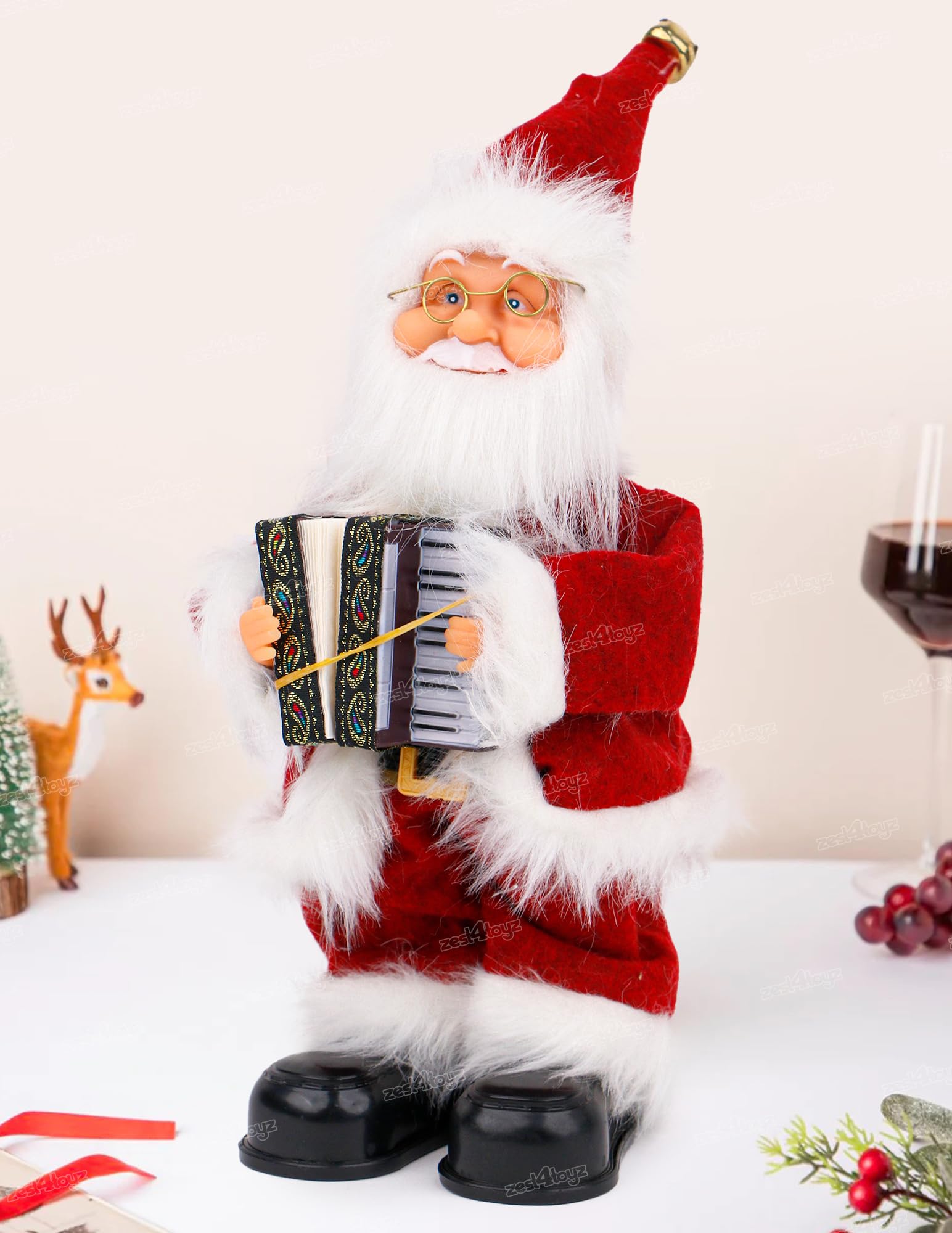 Zest 4 Toyz Singing Santa, Dancing Santa Claus,Santa Claus Christmas Decoration, Musical Santa Claus with Accordaian Instrument, Christmas Decoration Figure Toy (B0CQM72WJT) Amazon Price History, Amazon Price Tracker