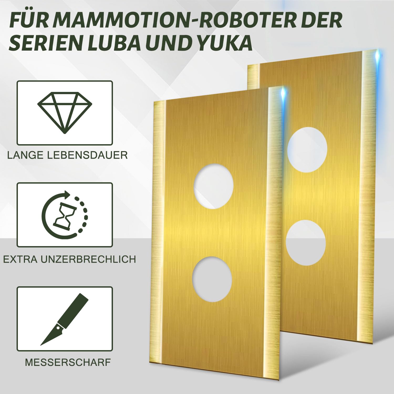 Domar - Lames De Tondeuses-Robots Longue Durée, Vis Incluses I Lames Améliorées Compatibles Avec Les Robot Tondeuse Mammotion I 32 Lames De Rechange