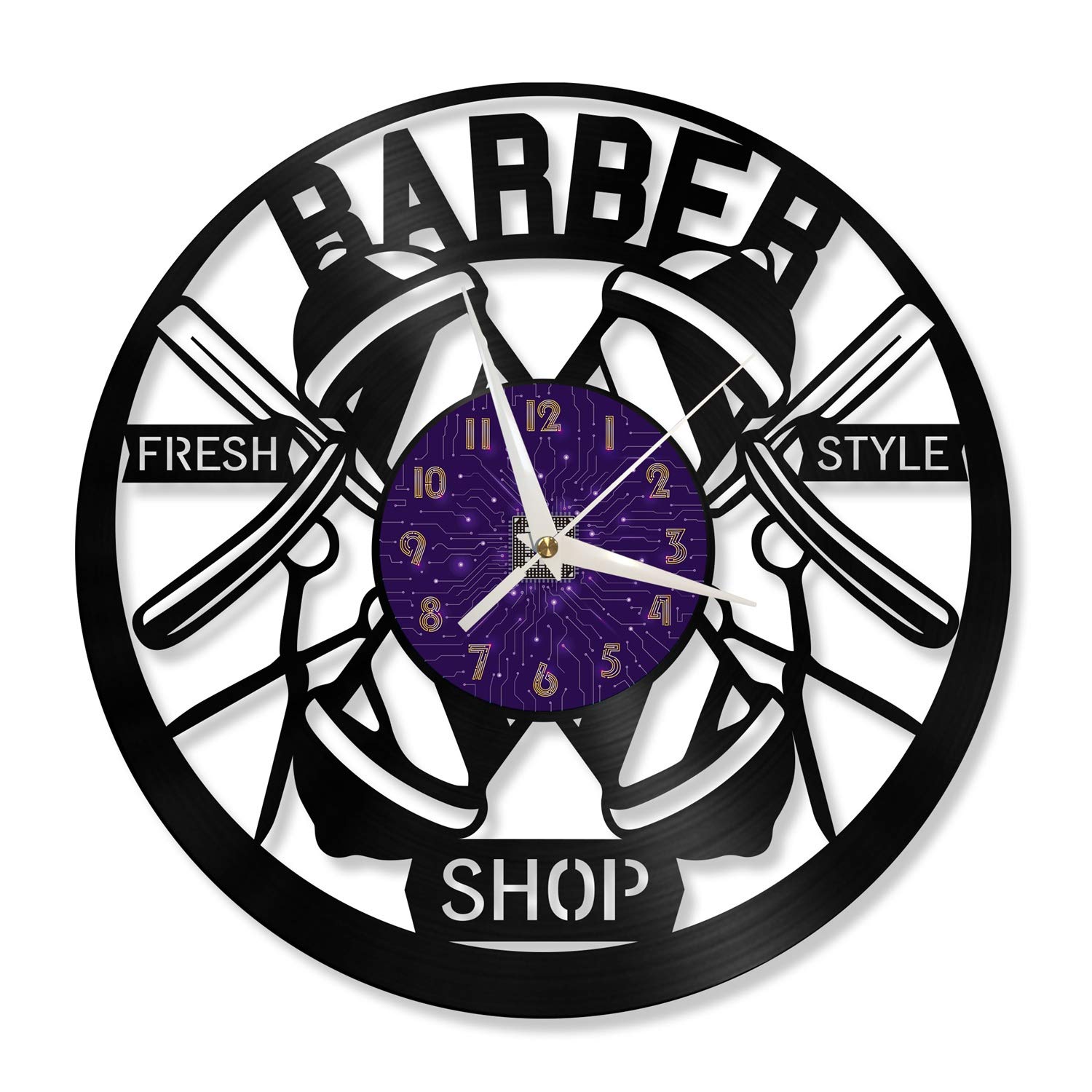 Horloge vinyle 12 pouces silencieuse pour stopper le tic-tac du salon