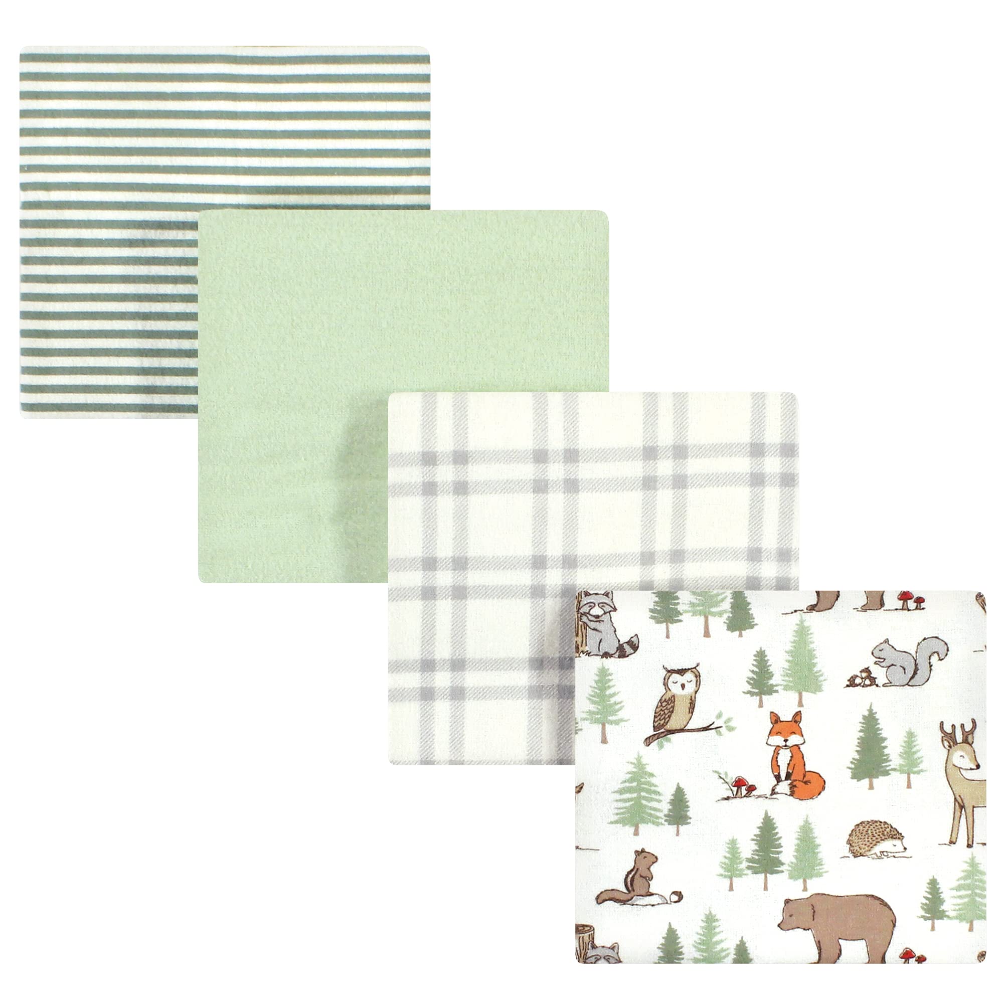 Hudson Baby Unisex Baby Cotton Flannel Receiving Blankets, Forest Animals, One Size