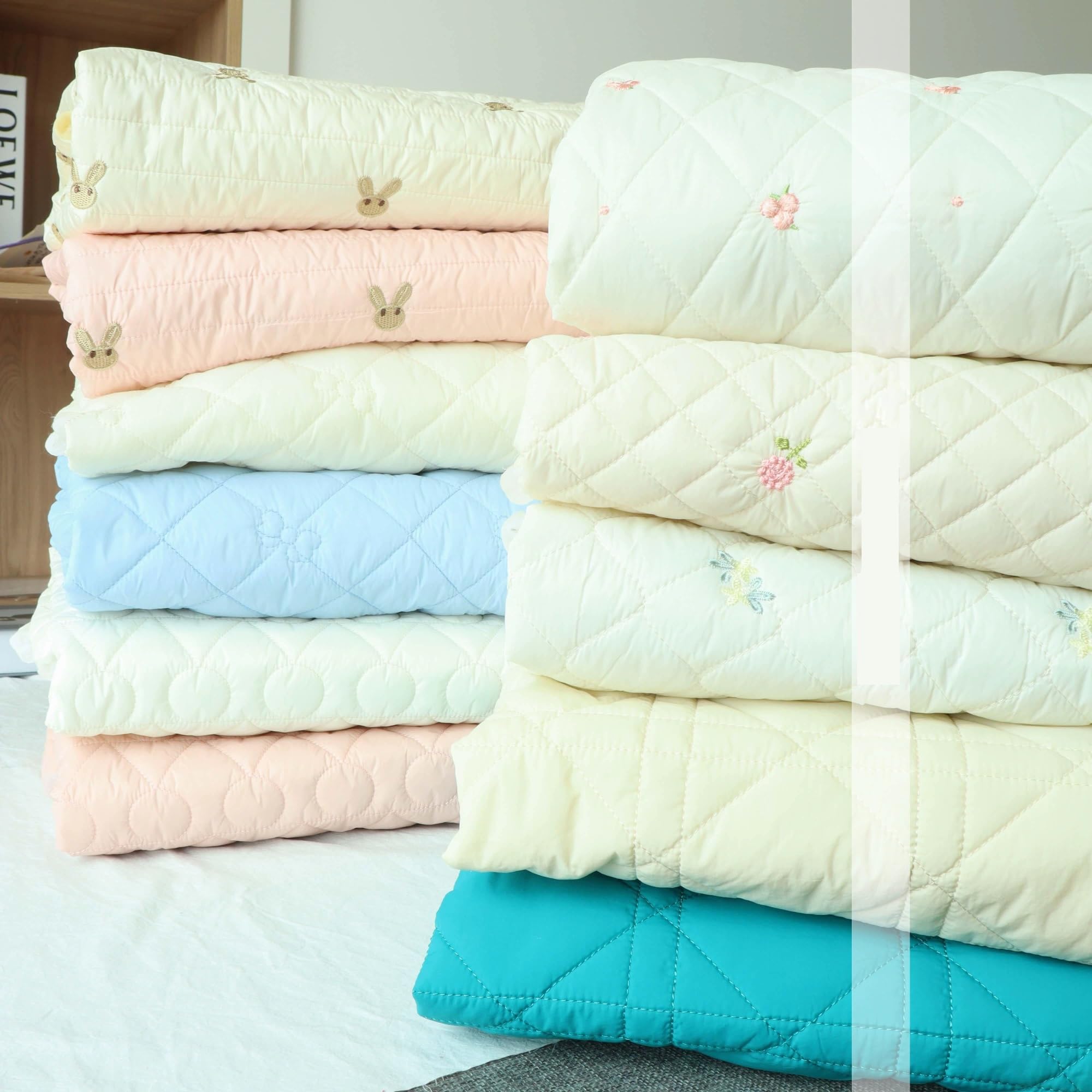 Tejido acolchado de polialgodón, Tela Acolchada de Algodón Multicolor 50-200x135 cm for Forro Chaqueta(Color-06,100x135cm)