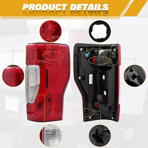 Miniatura 8 de LIDNADY Conjunto de luz trasera compatible con Ford Super Duty F250 F350 2020 2021 2022 2023 con punto ciego sin modelos LED, reemplazo de lámpara