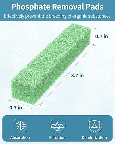 Miniatura 2 de Pawfly 6 almohadillas de filtro de eliminación de fosfato para Aqueon QuietFlow LED PRO filtro de energía de acuario modelo 20 y 75 mini esponja