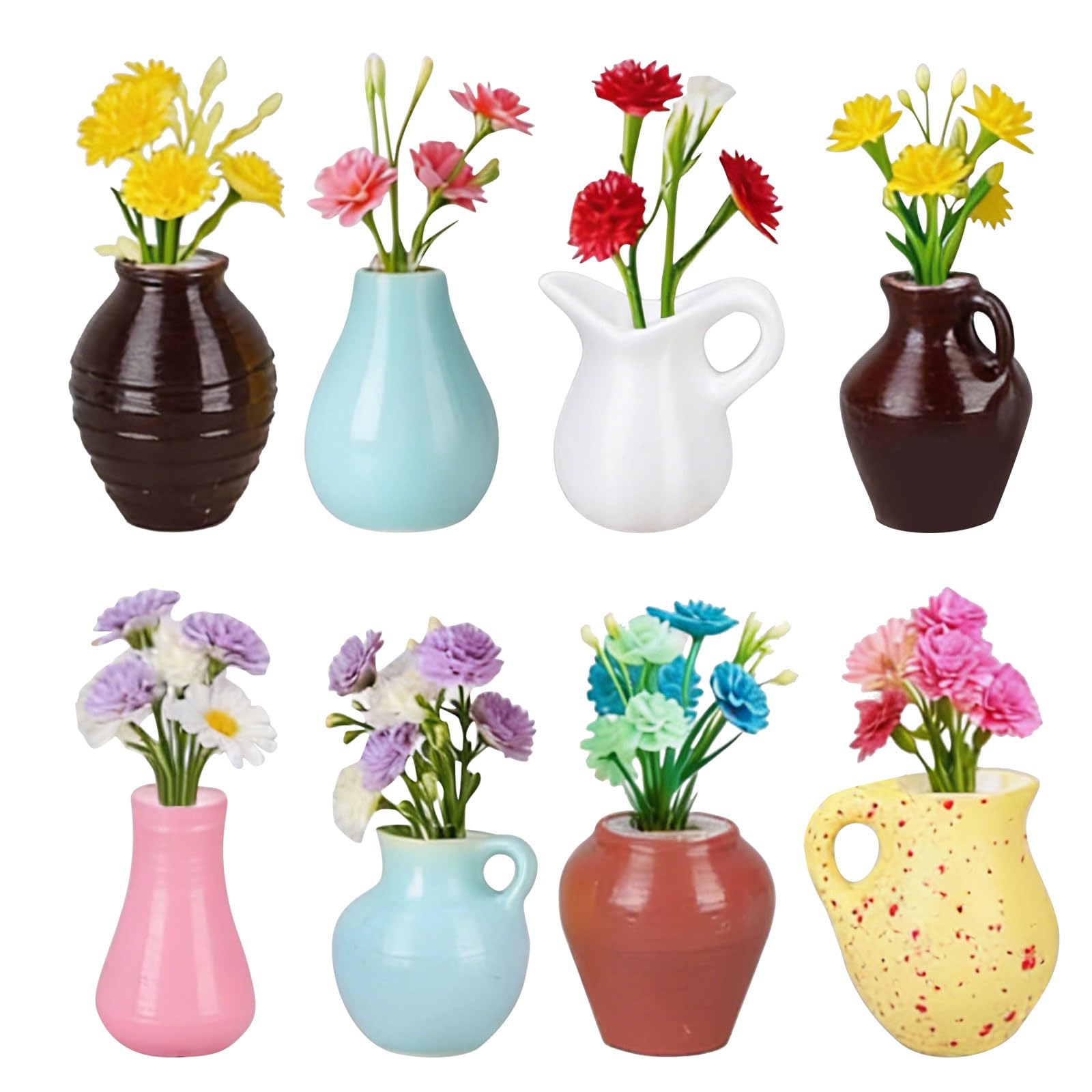 Xinsheinelry Ceramic Vase Magnets Pack of 8 for Refrigerator Decoration Offering Strong Magnetism and Frosted Surfaces Fin Fridge Magnets